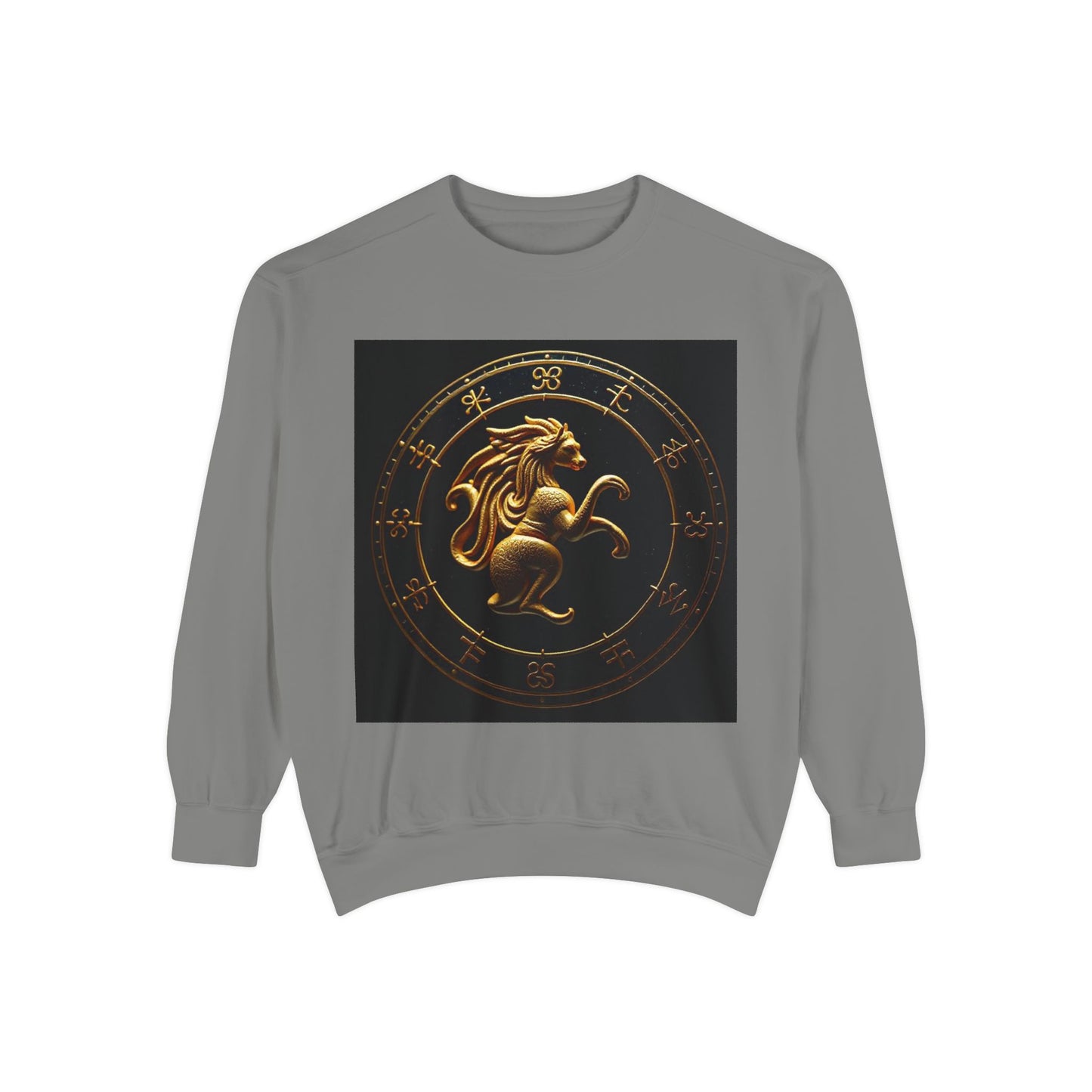 Garment-Dyed Sweatshirt, Unisex, Space Animal Design v1, Virgo