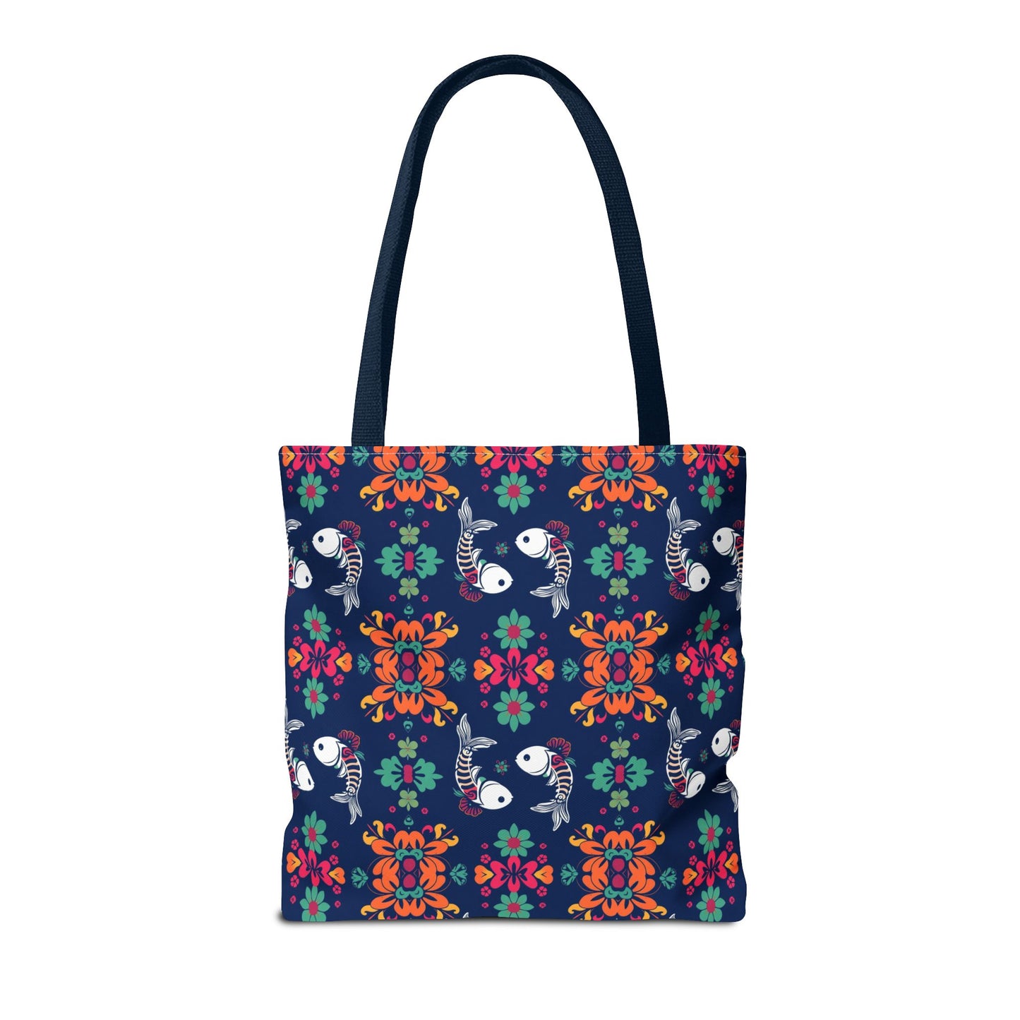Tote Bag (AOP), Pisces, Zodiac, Flower Pattern