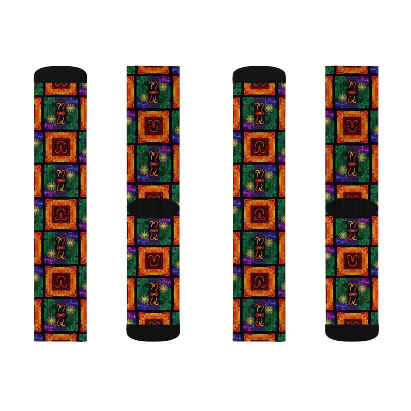 Sublimation Socks, Capricorn, Zodiac v1, Shapes Pattern