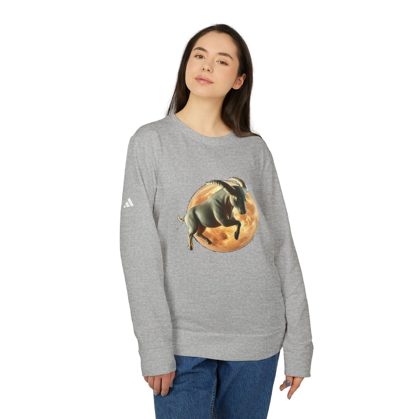 Adidas, Unisex Fleece Crewneck Sweatshirt, Taurus, Planet Animal, Zodiac