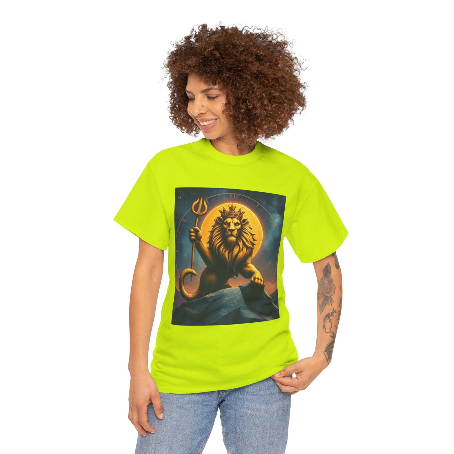 Unisex Heavy Cotton T-Shirt, King of Lion v3, Leo Zodiac Design