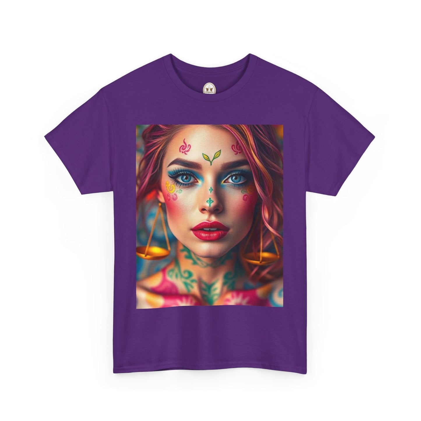 Unisex Heavy Cotton T-Shirt, Libra, Zodiac v1, Sexy Art