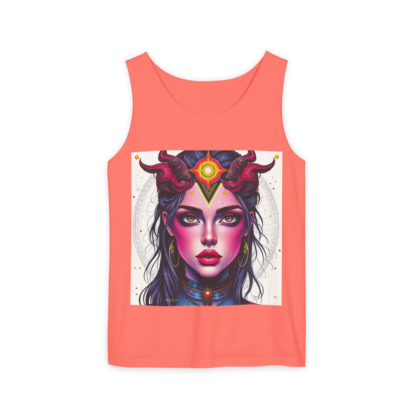 Unisex Garment-Dyed, Tank Top, Virgo Design, Pop Art, 100% US cotton