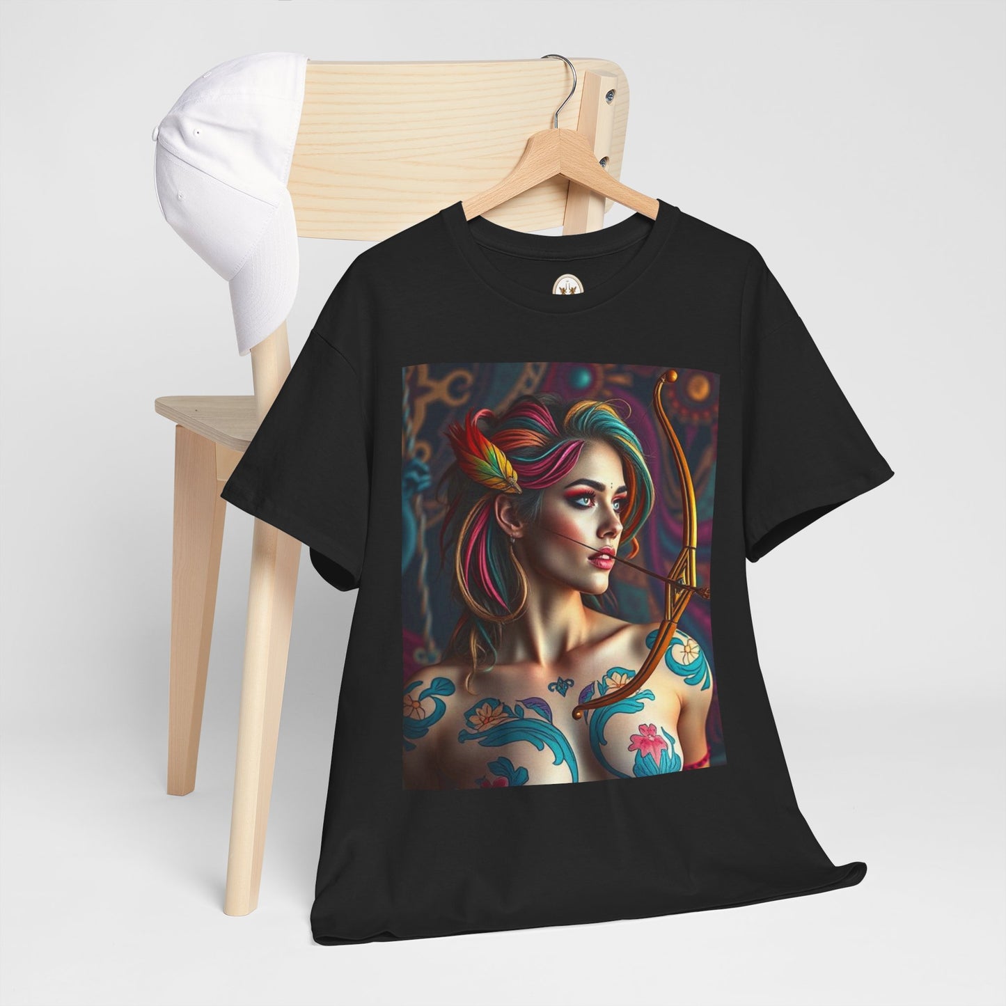 Unisex Heavy Cotton T-Shirt, Sagittarius, Zodiac v1, Sexy Art