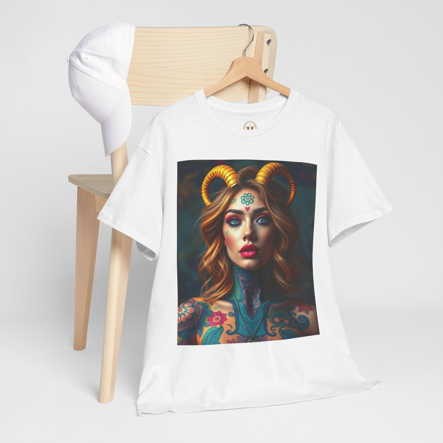 Unisex Heavy Cotton T-Shirt, Capricorn, Zodiac v1, Sexy Art