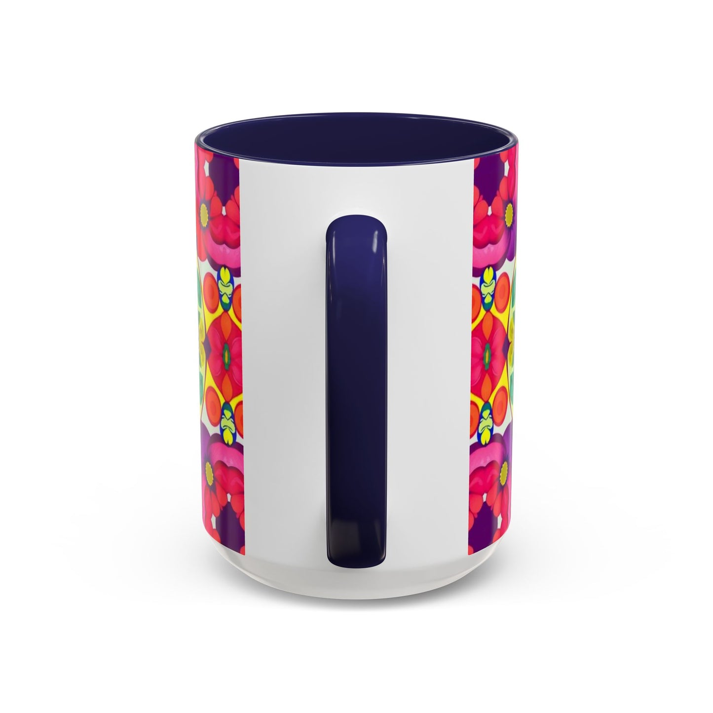Accent Coffee Mug, Pisces, Zodiac v4, Flower Pattern, (11, 15oz)