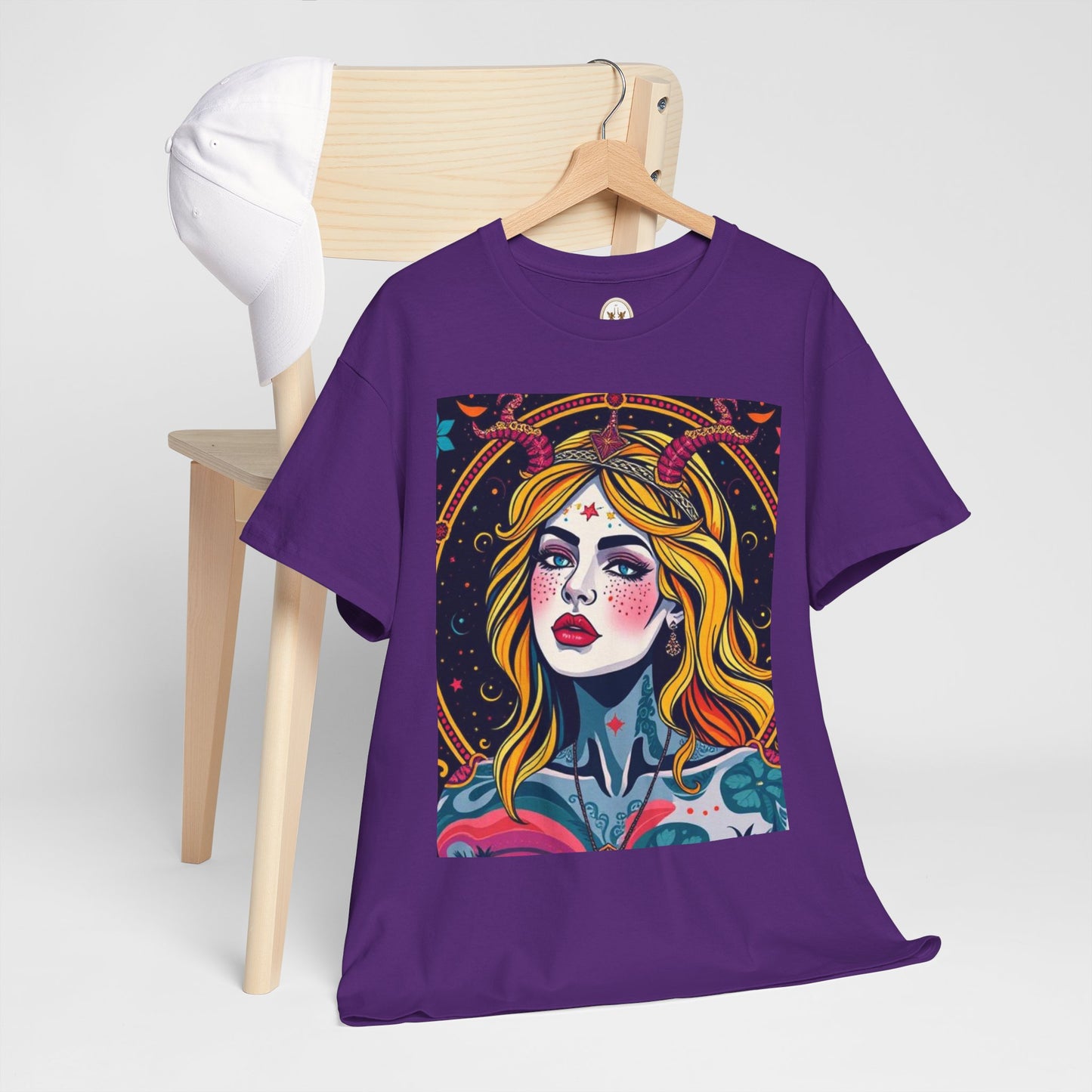 Unisex Heavy Cotton T-Shirt, Virgo, Zodiac v2, Sexy Art