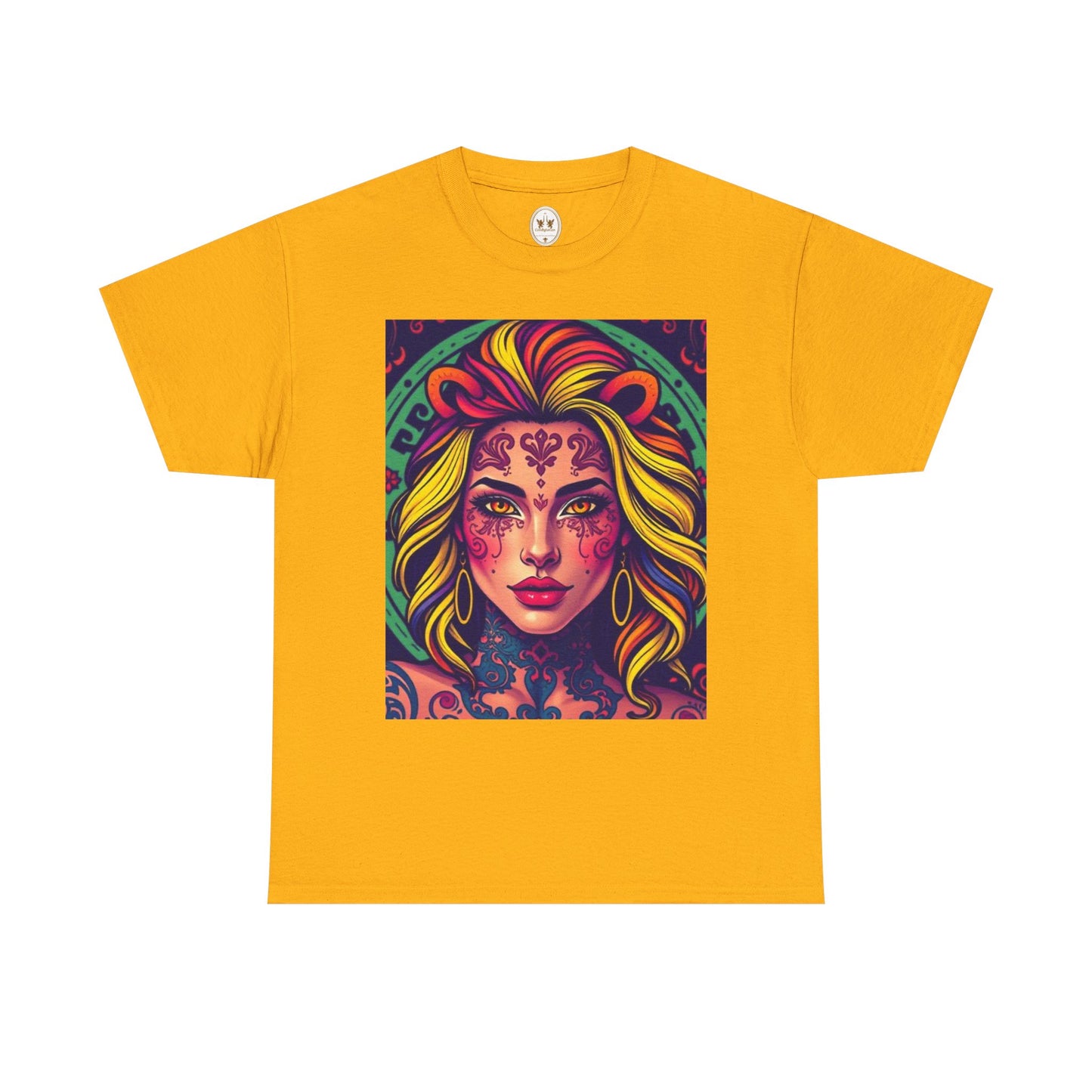 Unisex Heavy Cotton T-Shirt, Leo, Zodiac v1, Sexy Art