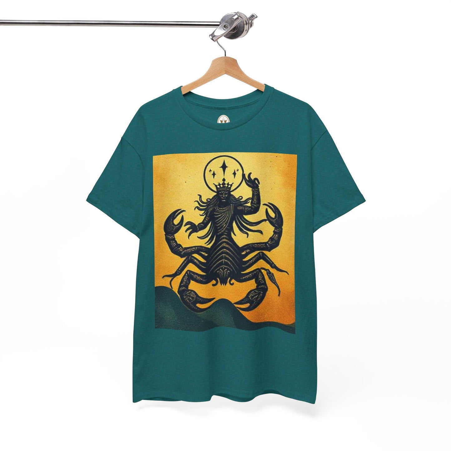 Unisex Heavy Cotton T-Shirt, Scorpion King, Print Art v1, Scorpio Zodiac Design