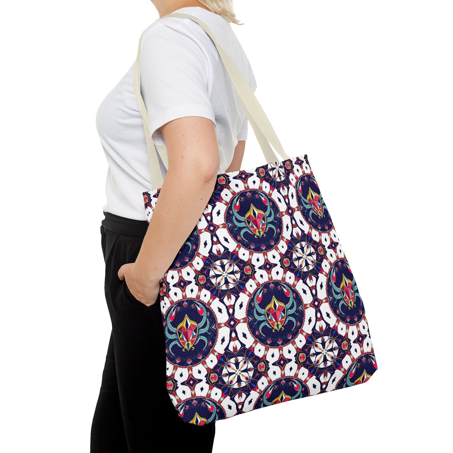 Tote Bag (AOP), Scorpio, Zodiac v1, Jewel Pattern