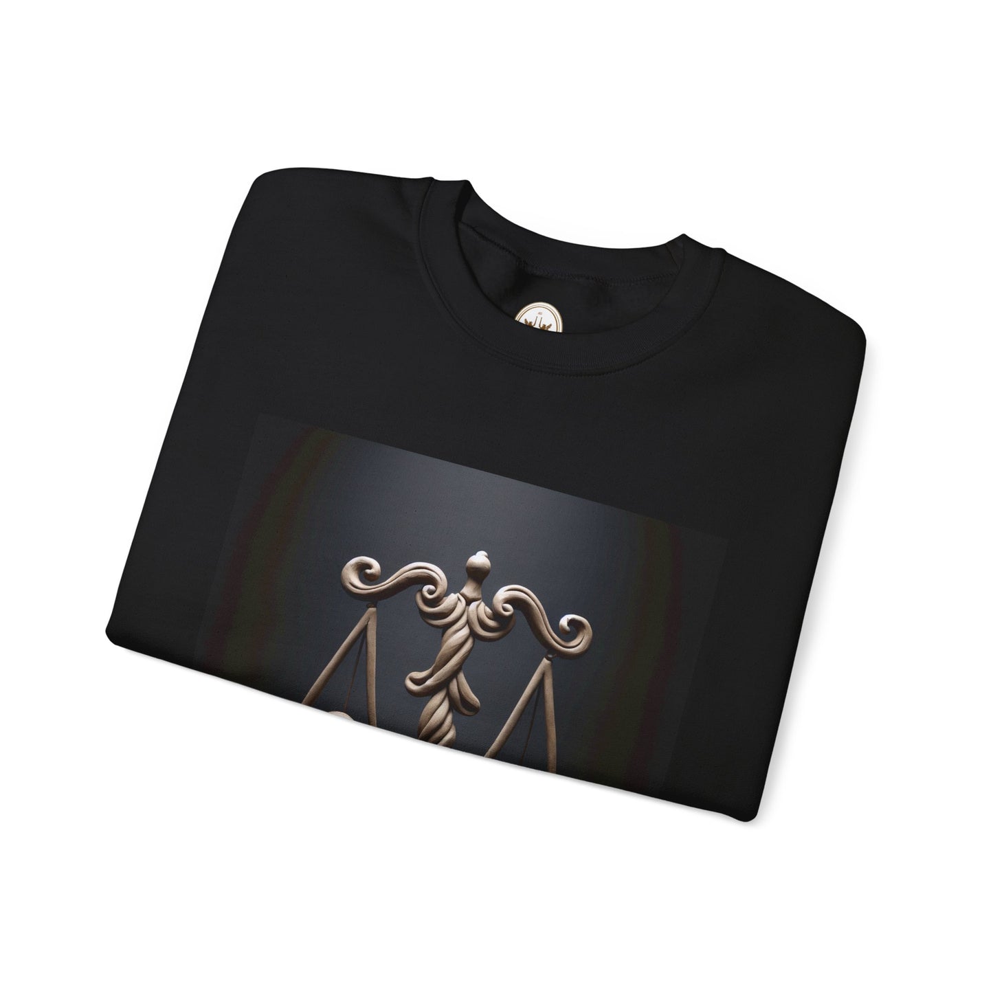 Unisex Heavy Blend™ Crewneck Sweatshirt, Brown Scale, Libra Zodiac Design