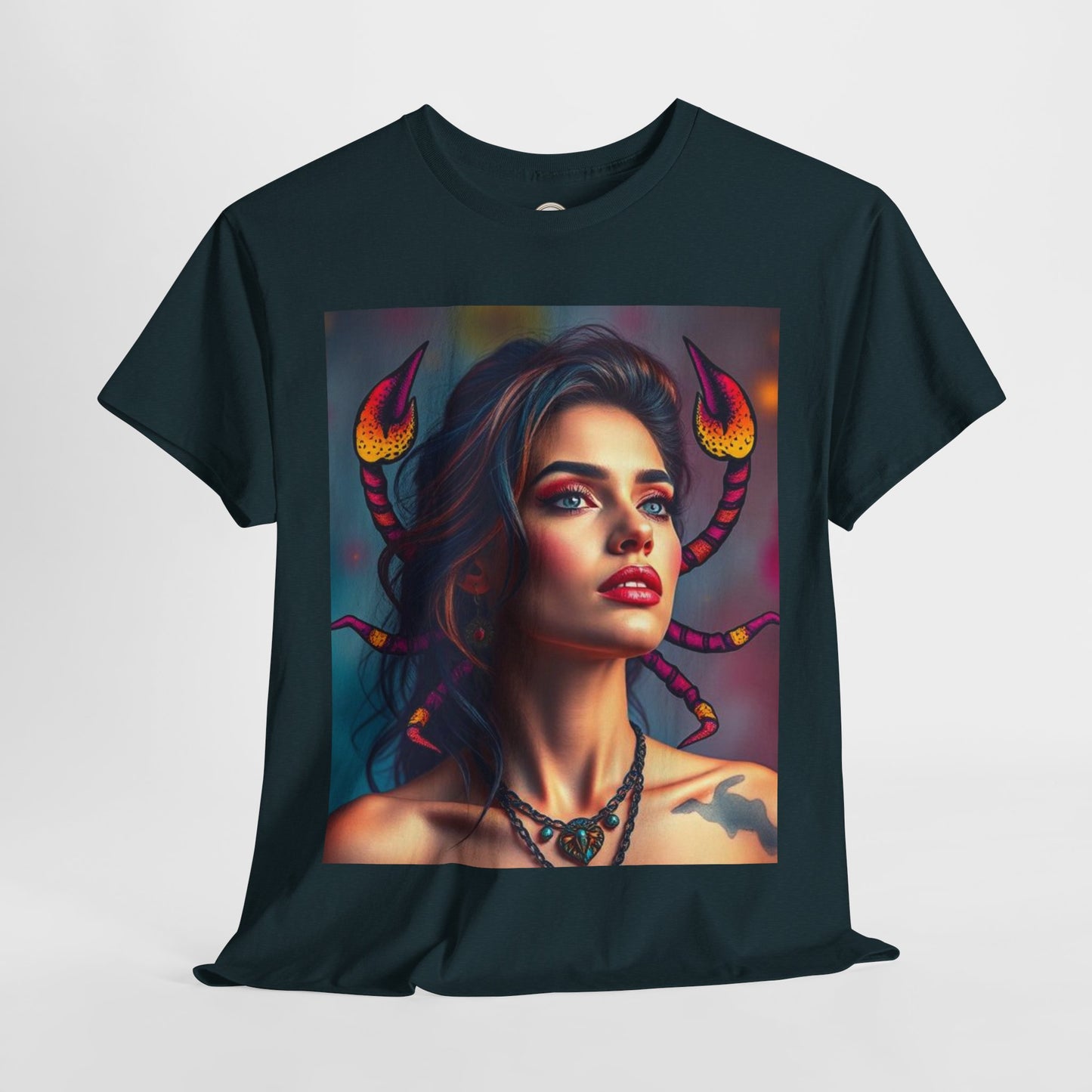 Unisex Heavy Cotton T-Shirt, Scorpio, Zodiac v2, Sexy Art