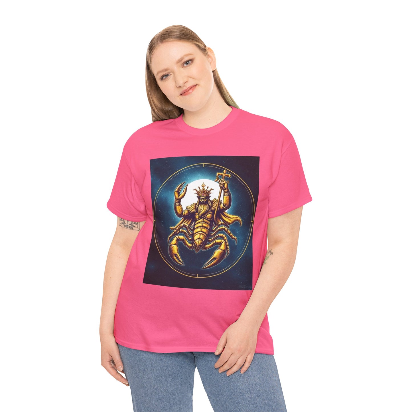 Unisex Heavy Cotton T-Shirt, Moon, Scorpio Zodiac Design