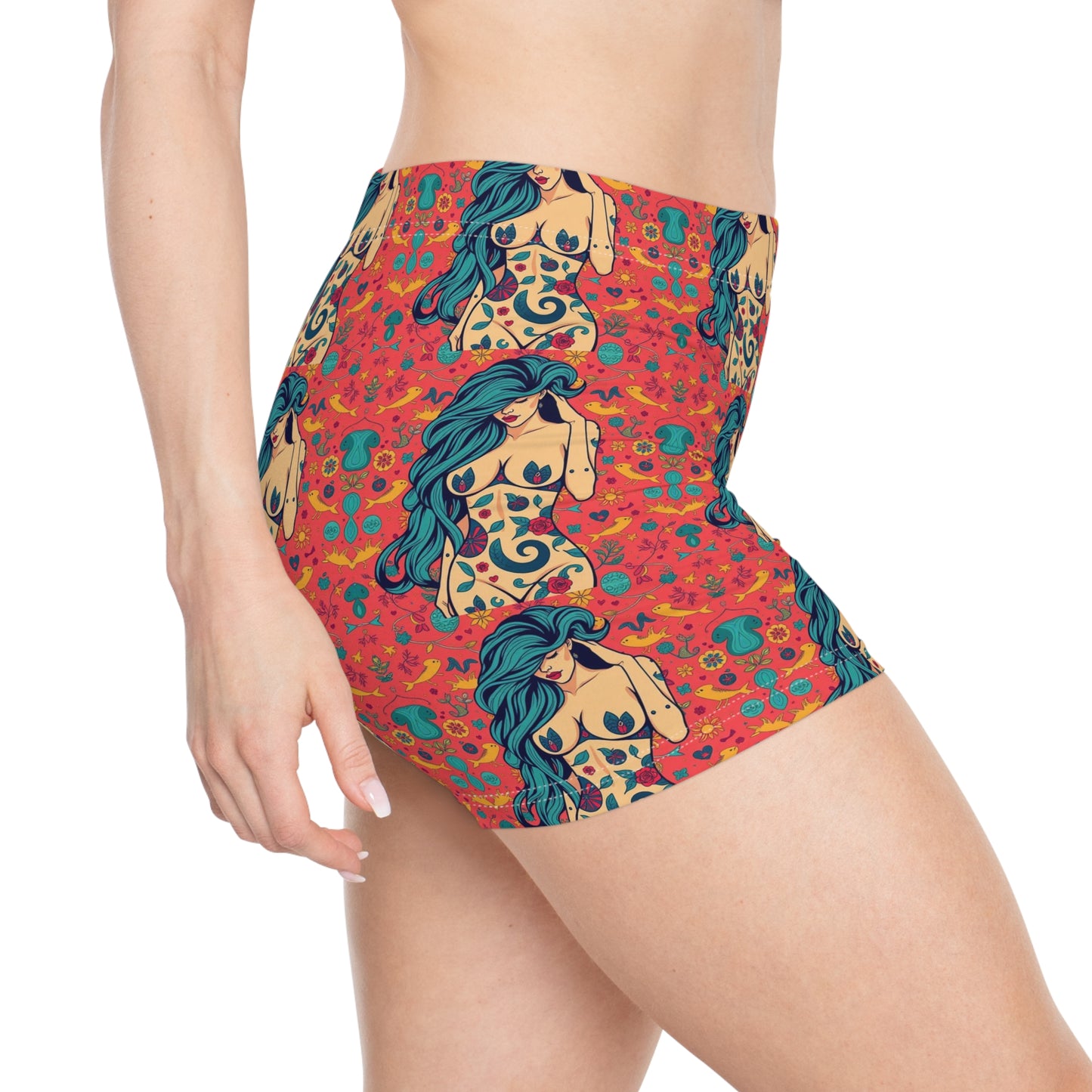 Women's Shorts, (AOP), Aquarius, Zodiac v2, Sexy Pattern