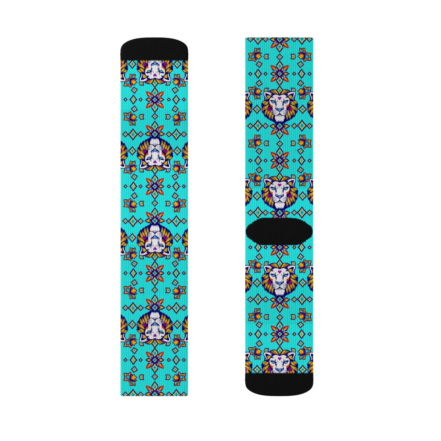 Sublimation Socks, Leo, Zodiac, Jewel Pattern