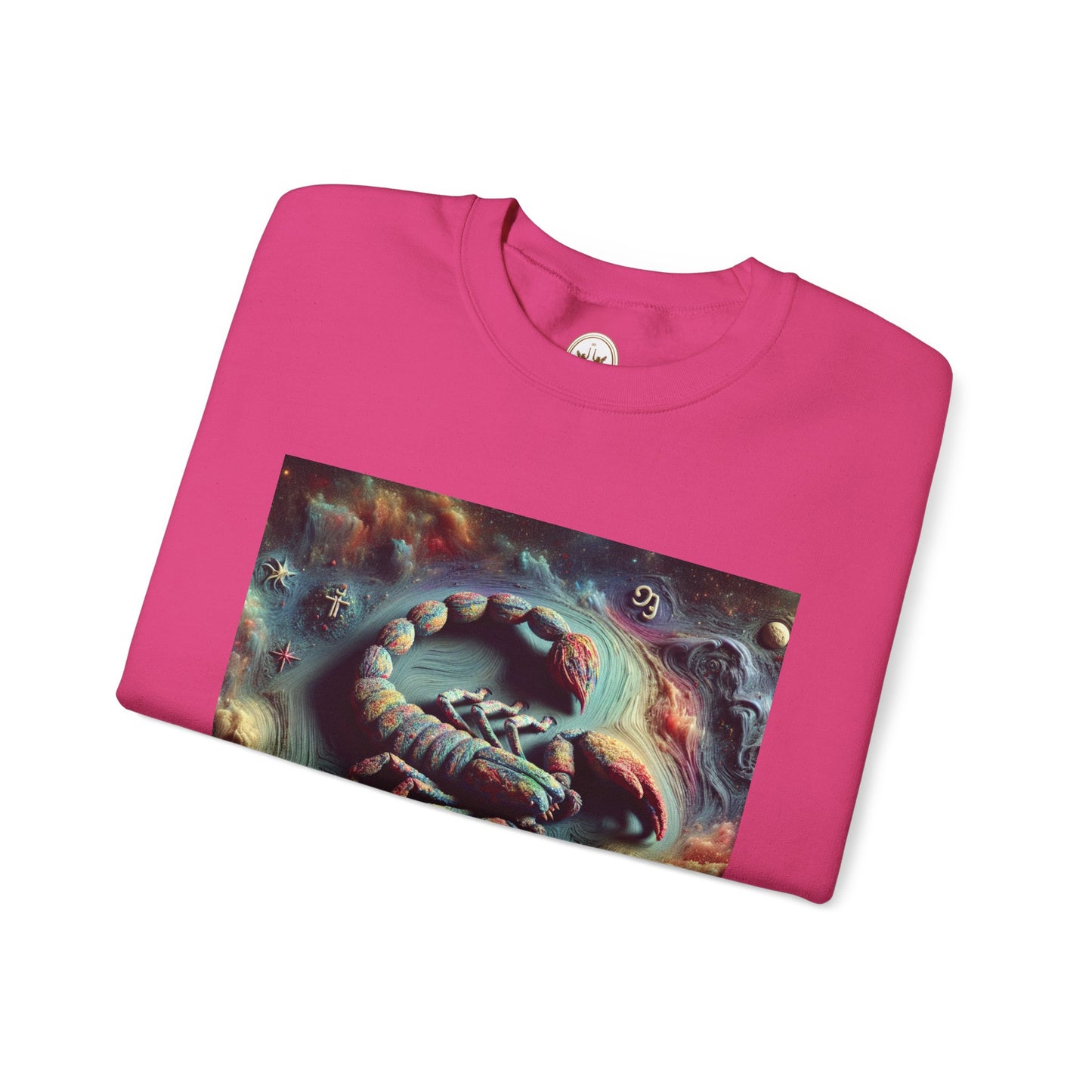 Unisex Heavy Blend™ Crewneck Sweatshirt, Trippy Mist Scorpion, Scorpio Zodiac Design