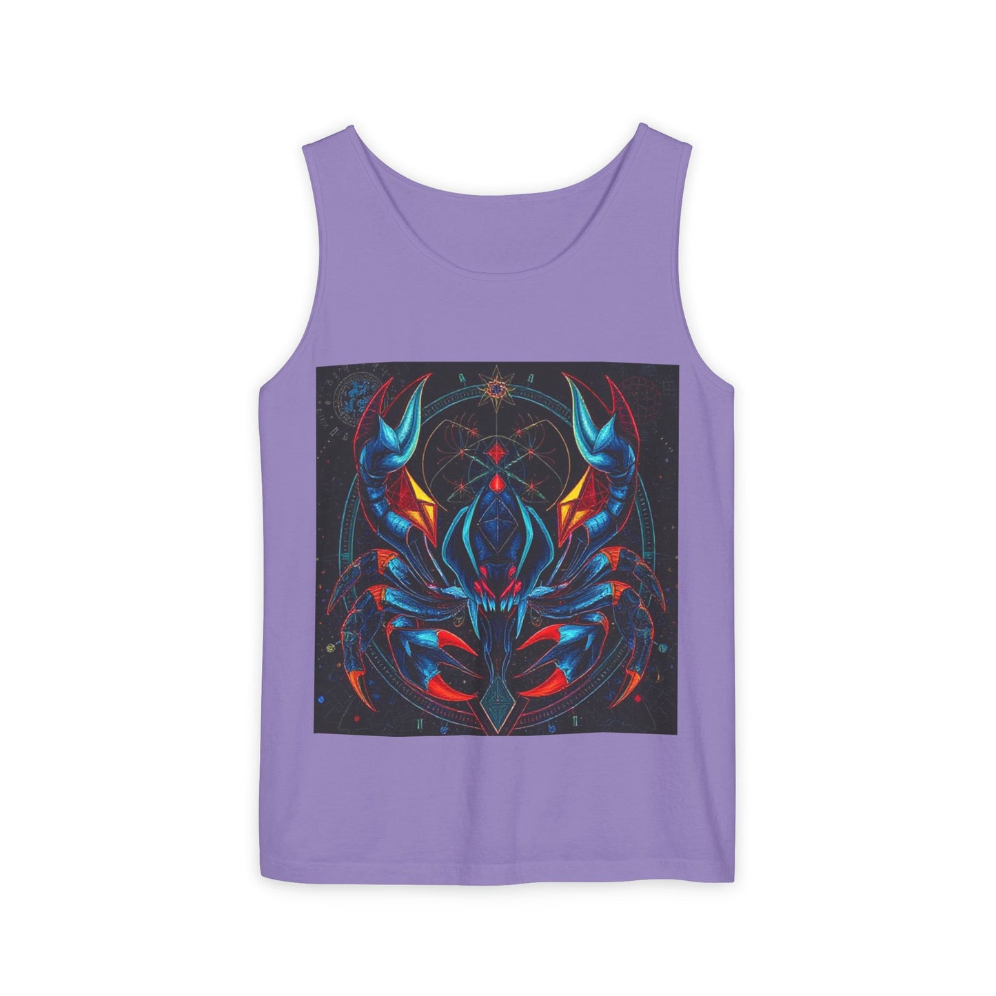 Unisex Garment-Dyed, Tank Top, Scorpio Design, Pop Art v1, 100% US cotton