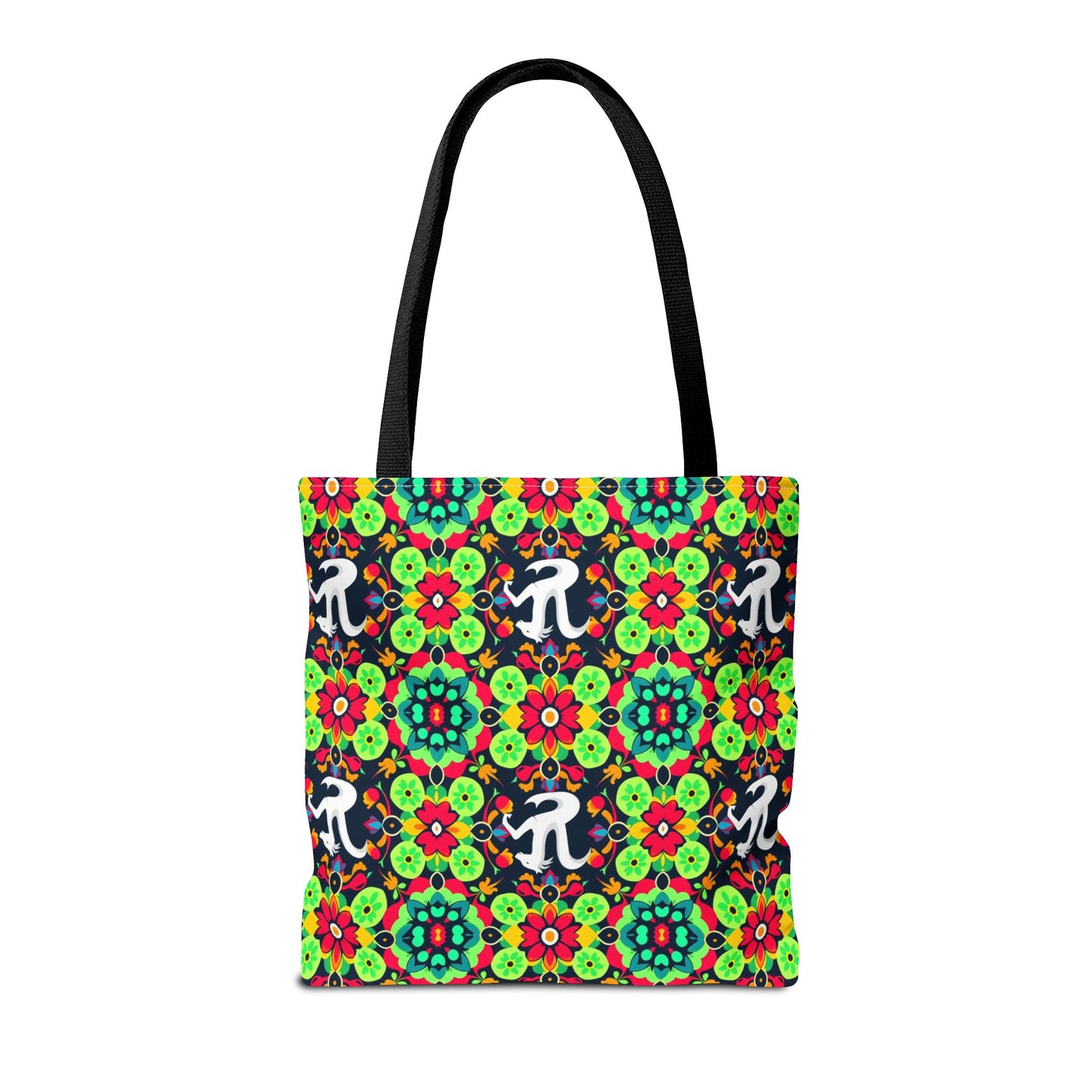 Tote Bag, (AOP), Aquarius, Zodiac v4, Flower Pattern