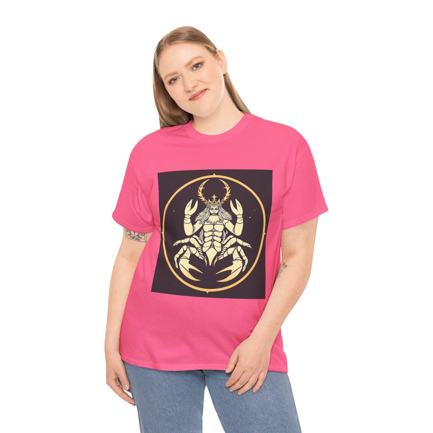 Unisex Heavy Cotton T-Shirt, Scorpio King, Print Art, Zodiac Design