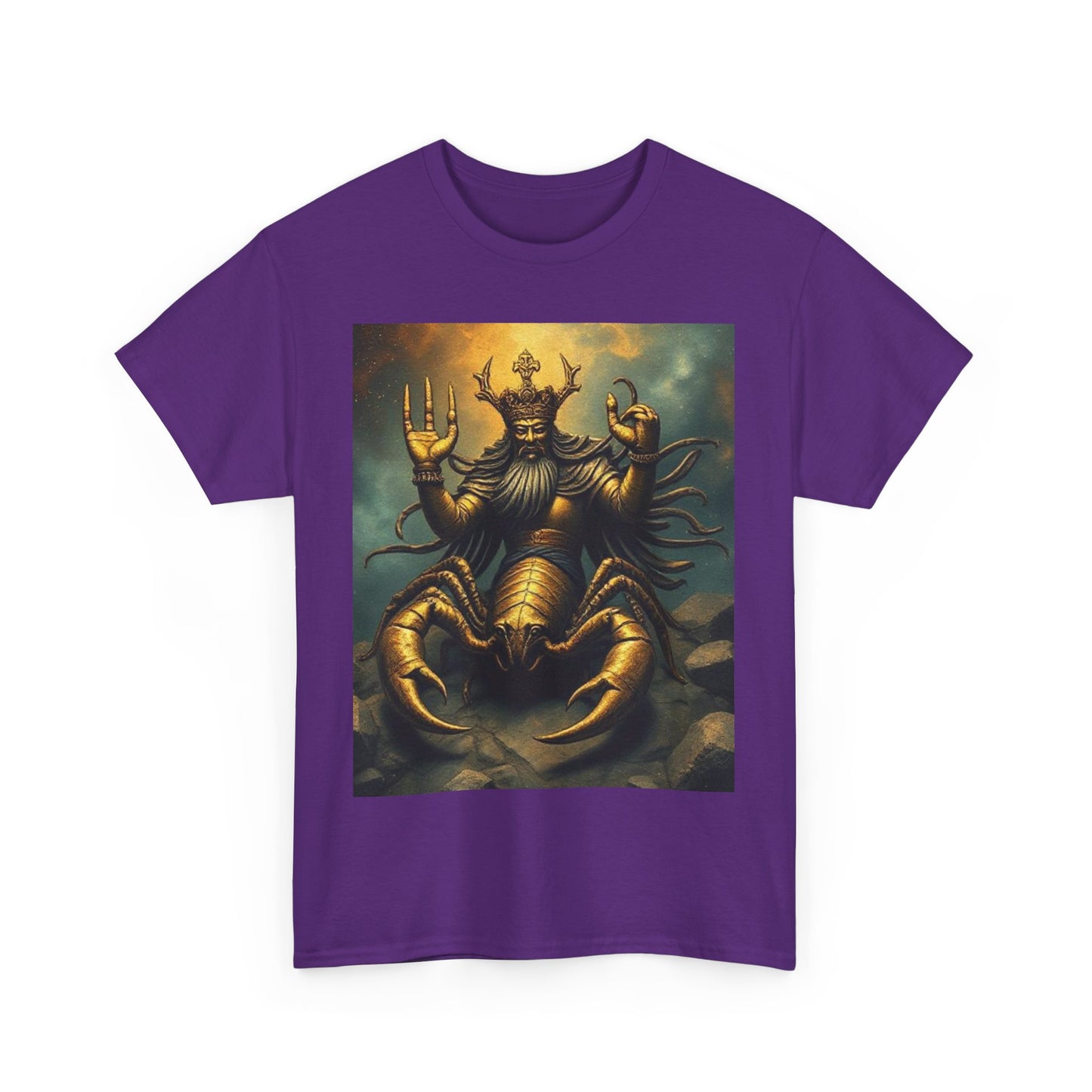 Unisex Heavy Cotton T-Shirt, Desert Scorpio King, Zodiac Design
