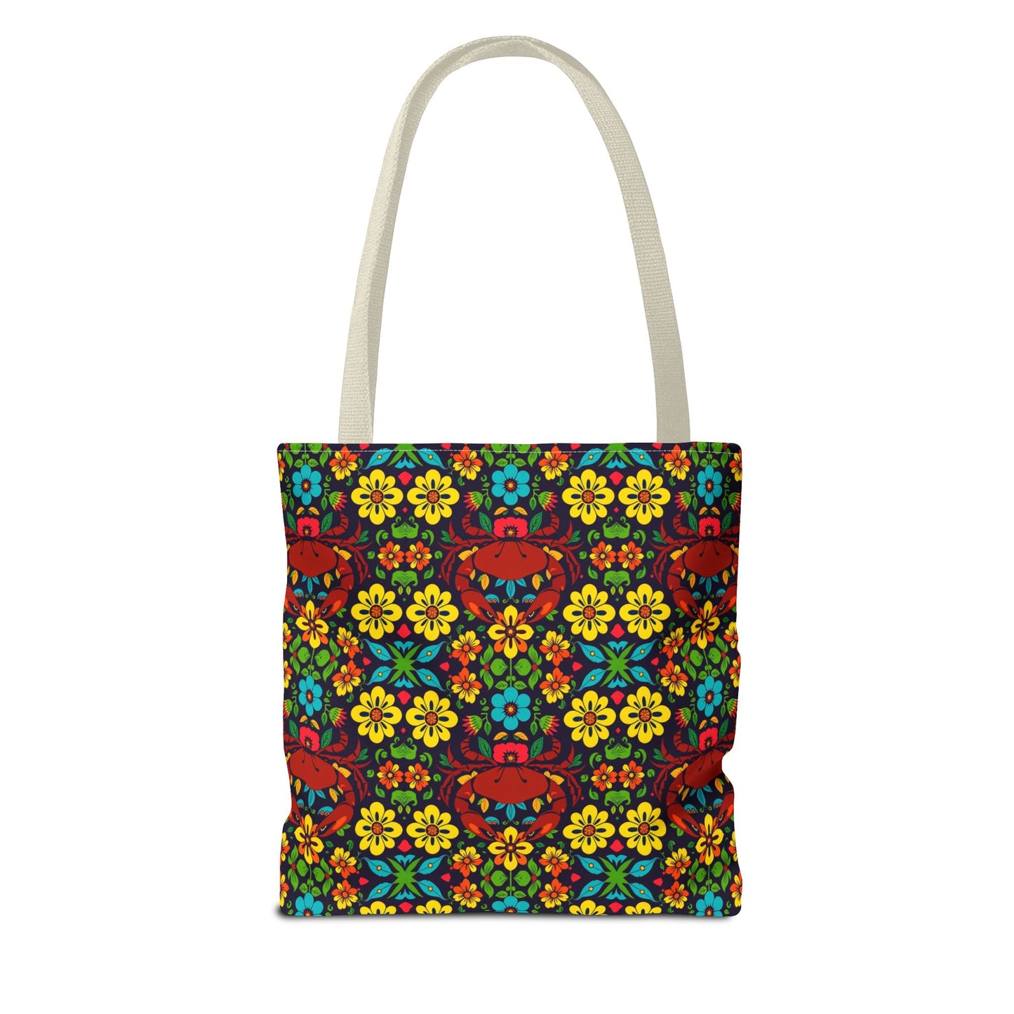 Tote Bag, (AOP), Cancer, Zodiac v4, Flower Pattern