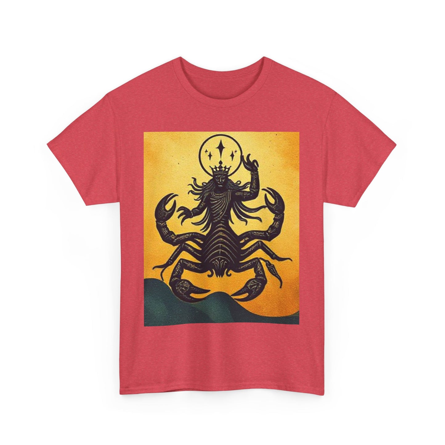 Unisex Heavy Cotton T-Shirt, Scorpion King, Print Art, Scorpio Zodiac Design
