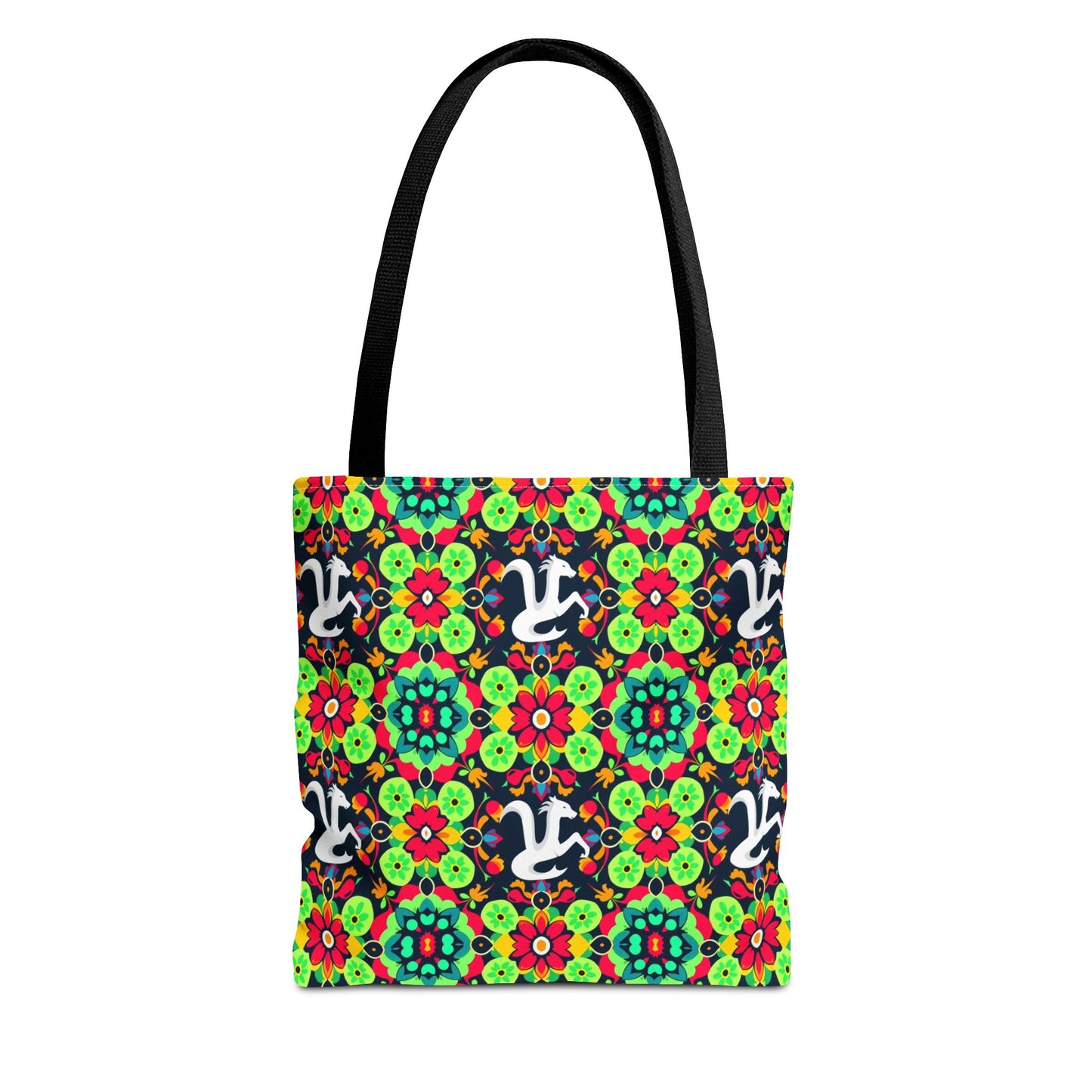 Tote Bag, (AOP), Aquarius, Zodiac v4, Flower Pattern