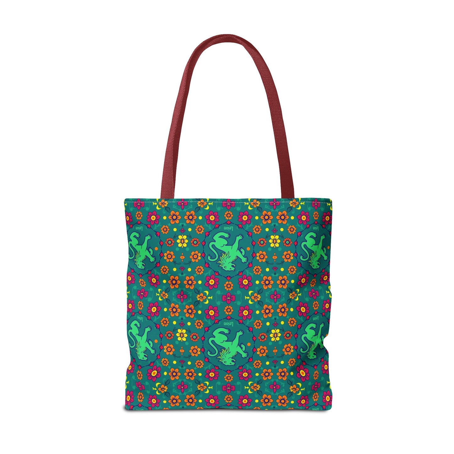 Tote Bag (AOP), Leo, Zodiac v1, Flower Pattern