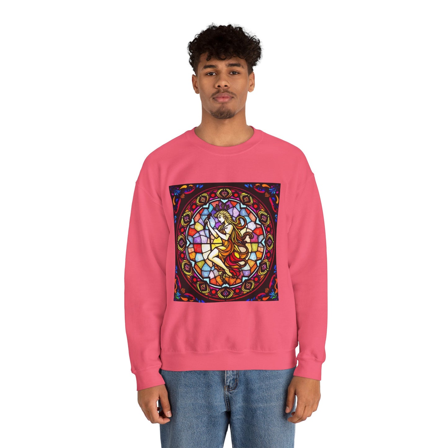 Unisex Heavy Blend™ Crewneck Sweatshirt, Glass, Virgo Zodiac Design