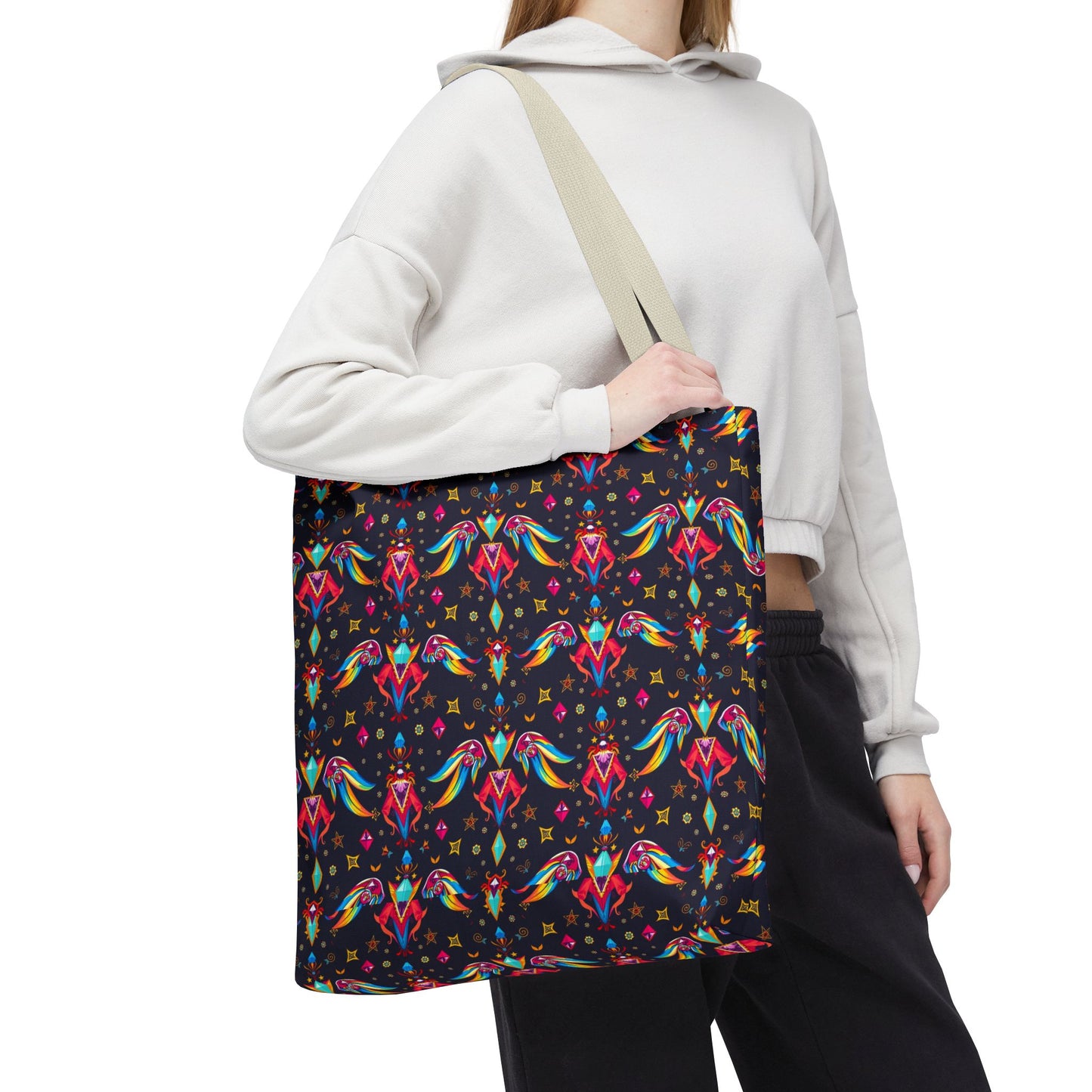 Tote Bag (AOP), Virgo, Zodiac v1, Jewel Pattern