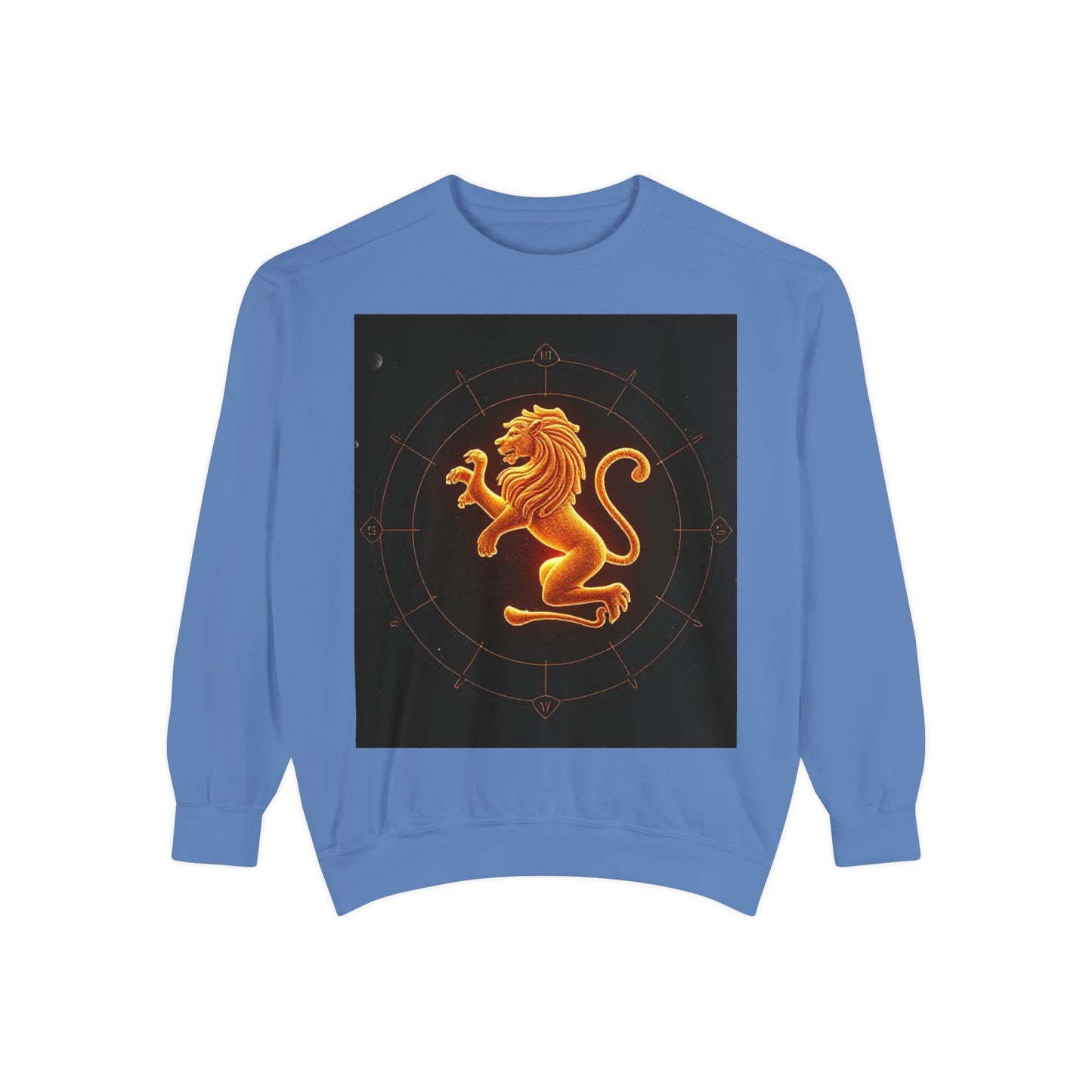 Garment-Dyed Sweatshirt, Unisex, Space Animal Design v1, Leo