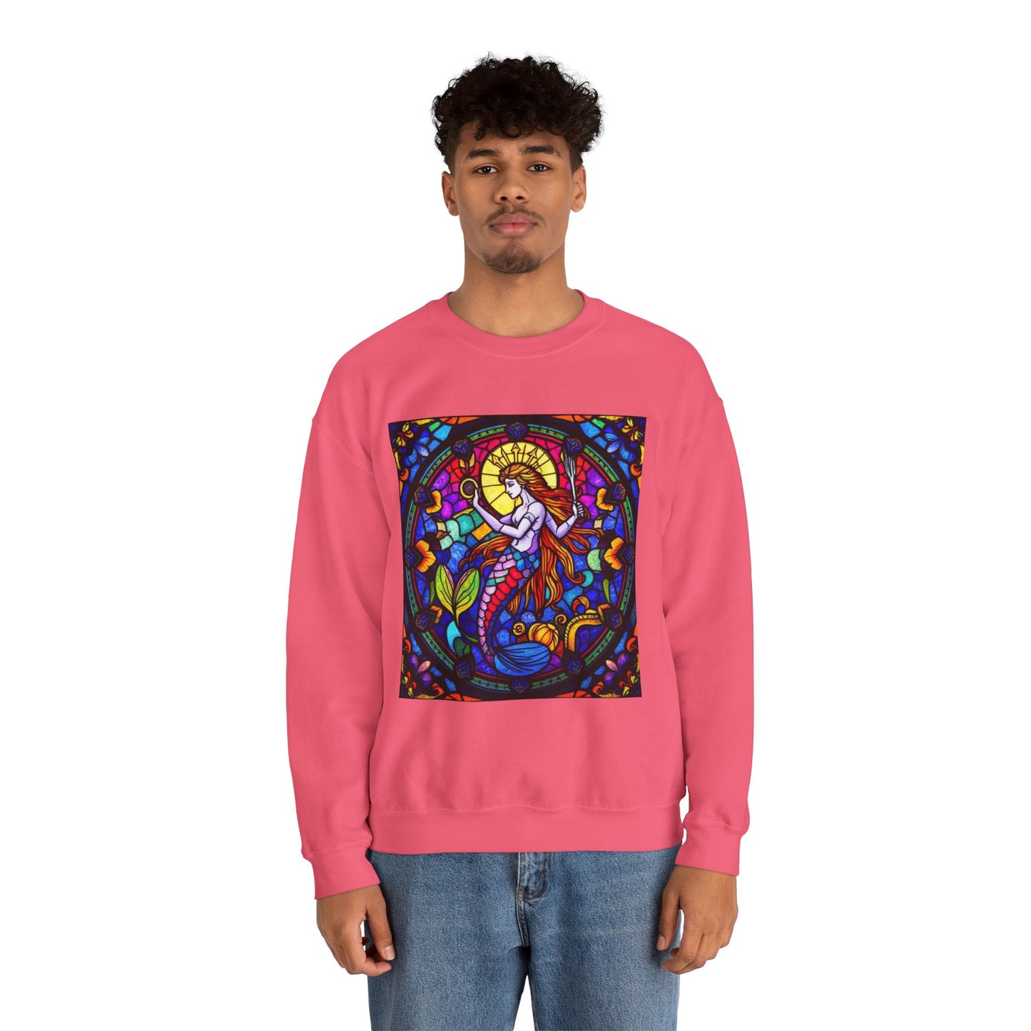 Unisex Heavy Blend™ Crewneck Sweatshirt, Glass 1, Aquarius Zodiac Design