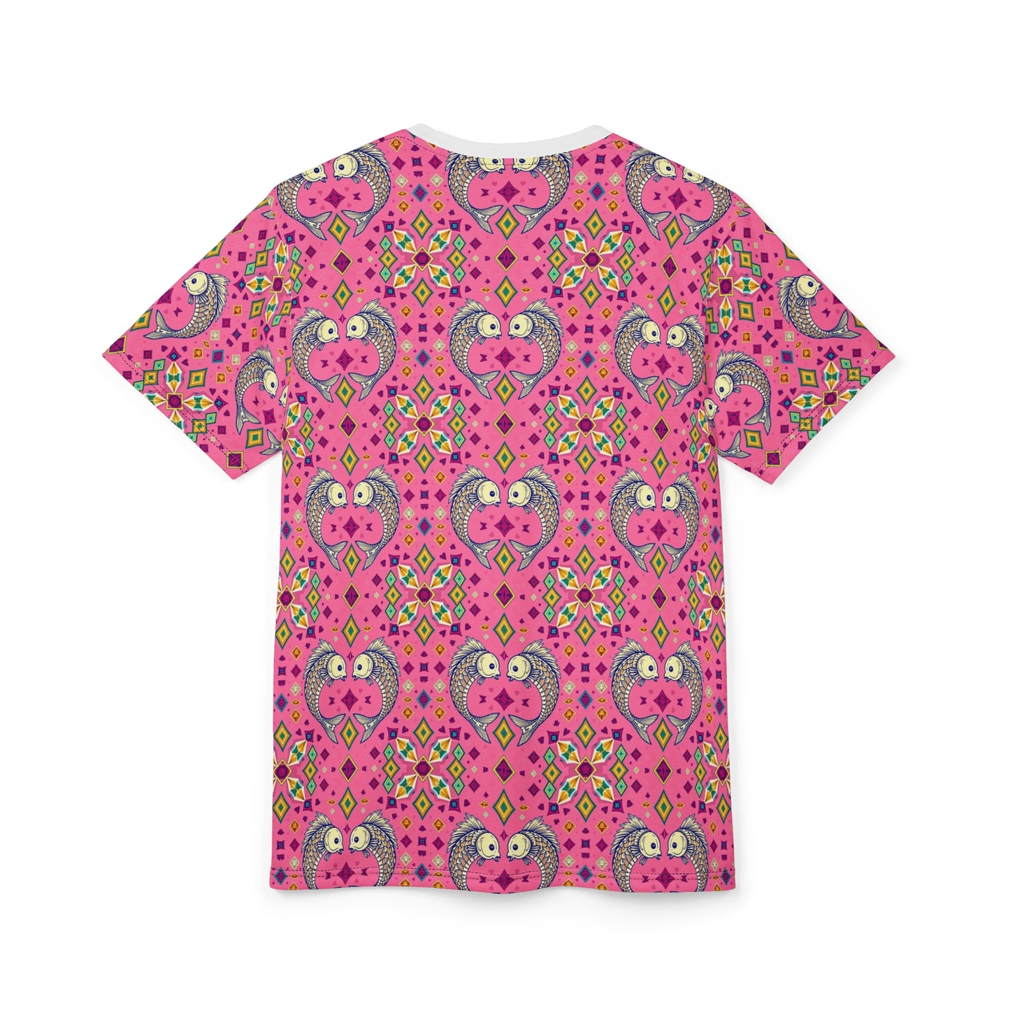 Unisex Cut & Sew T-Shirt, (AOP), Pisces, Zodiac v3, Jewels Pattern