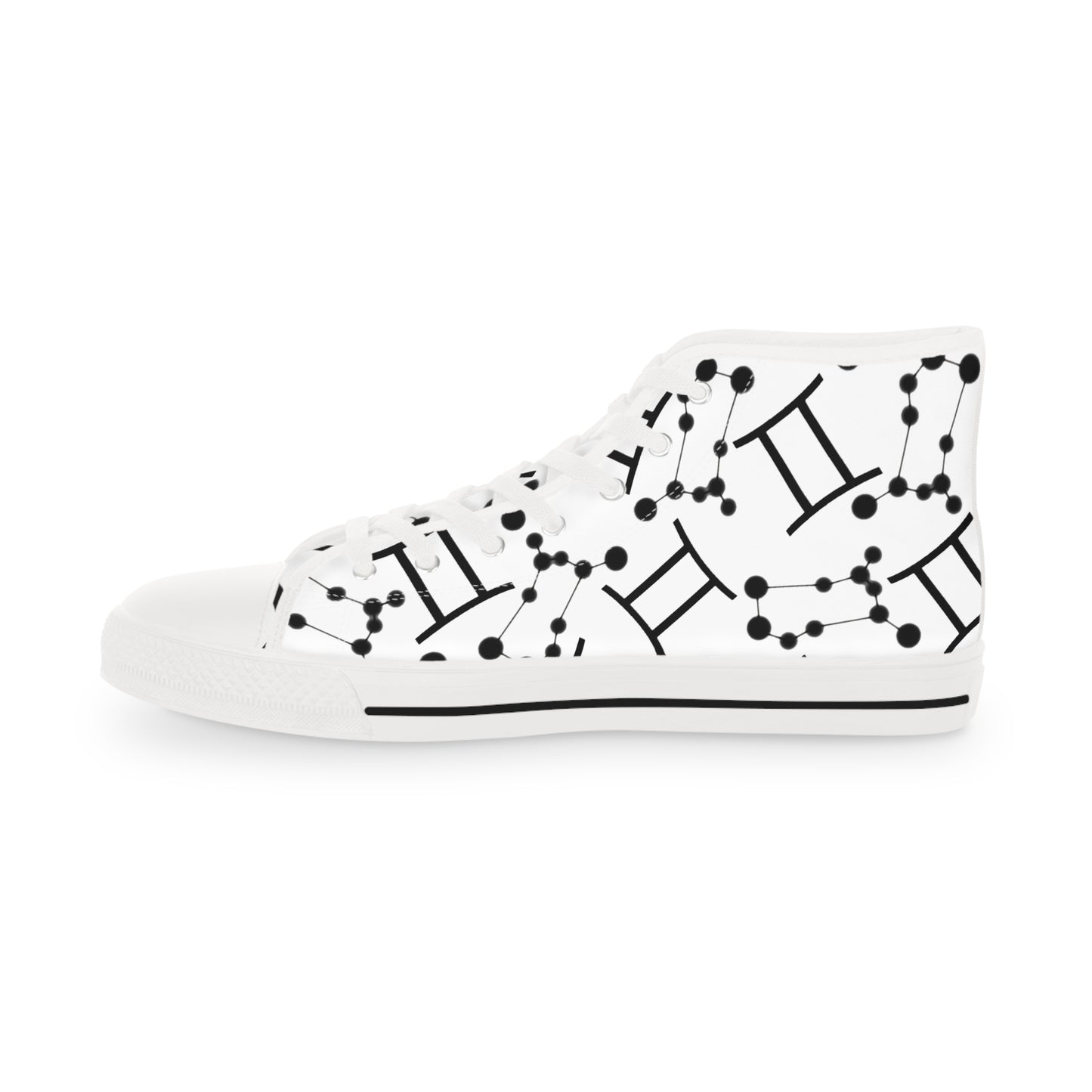 Men's High Top Sneakers, Breathable polyester canvas, Gemini Zodiac Design
