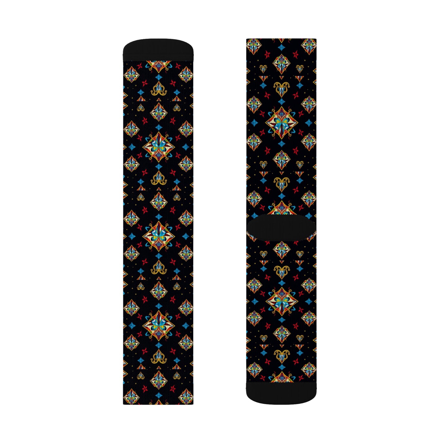 Sublimation Socks, Sagittarius, Zodiac v3, Jewel Pattern