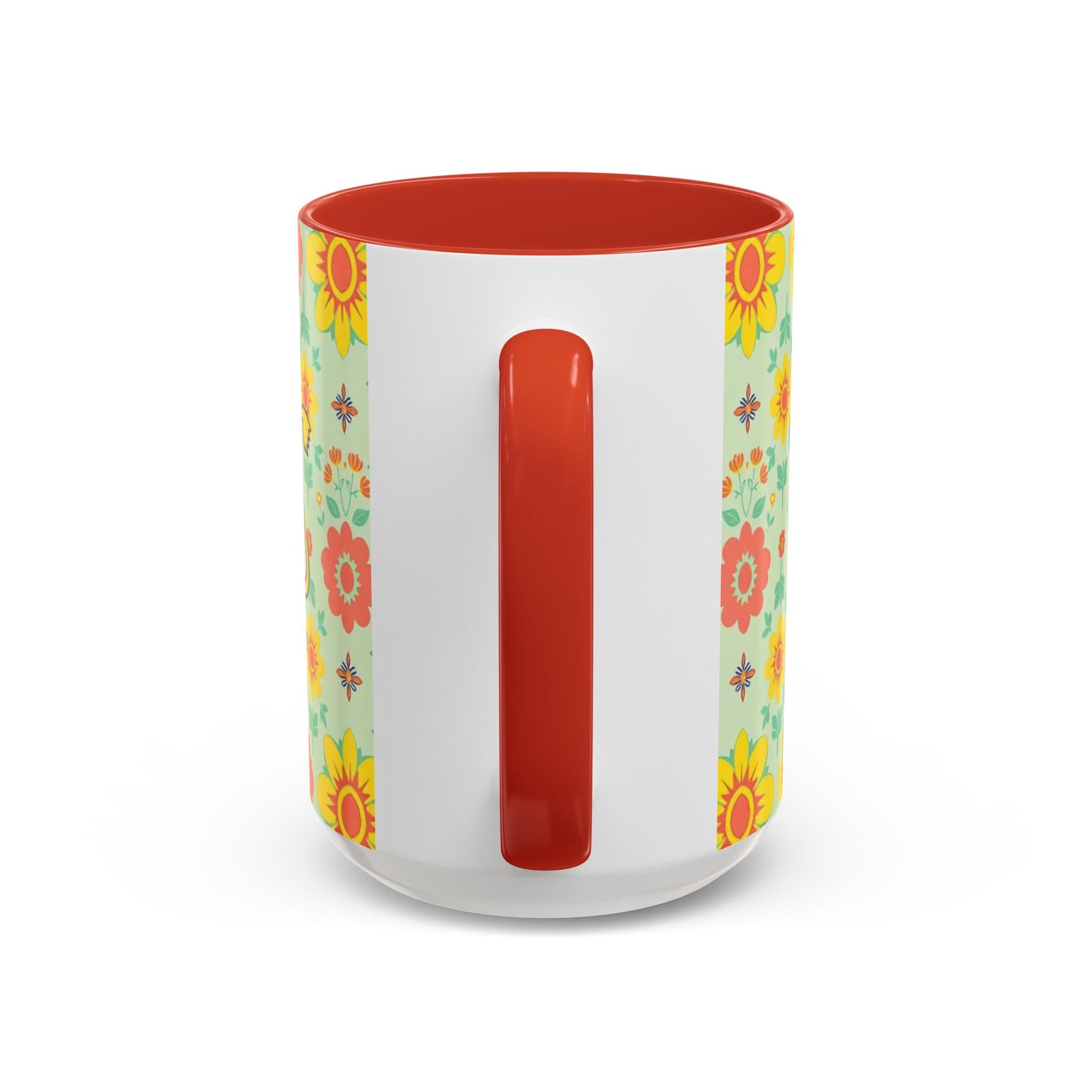 Accent Coffee Mug, Leo, Zodiac v2, Flower Pattern, (11, 15oz)