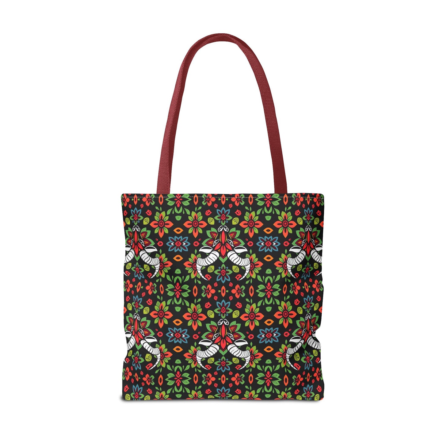 Tote Bag (AOP), Taurus, Zodiac v1, Flower Pattern