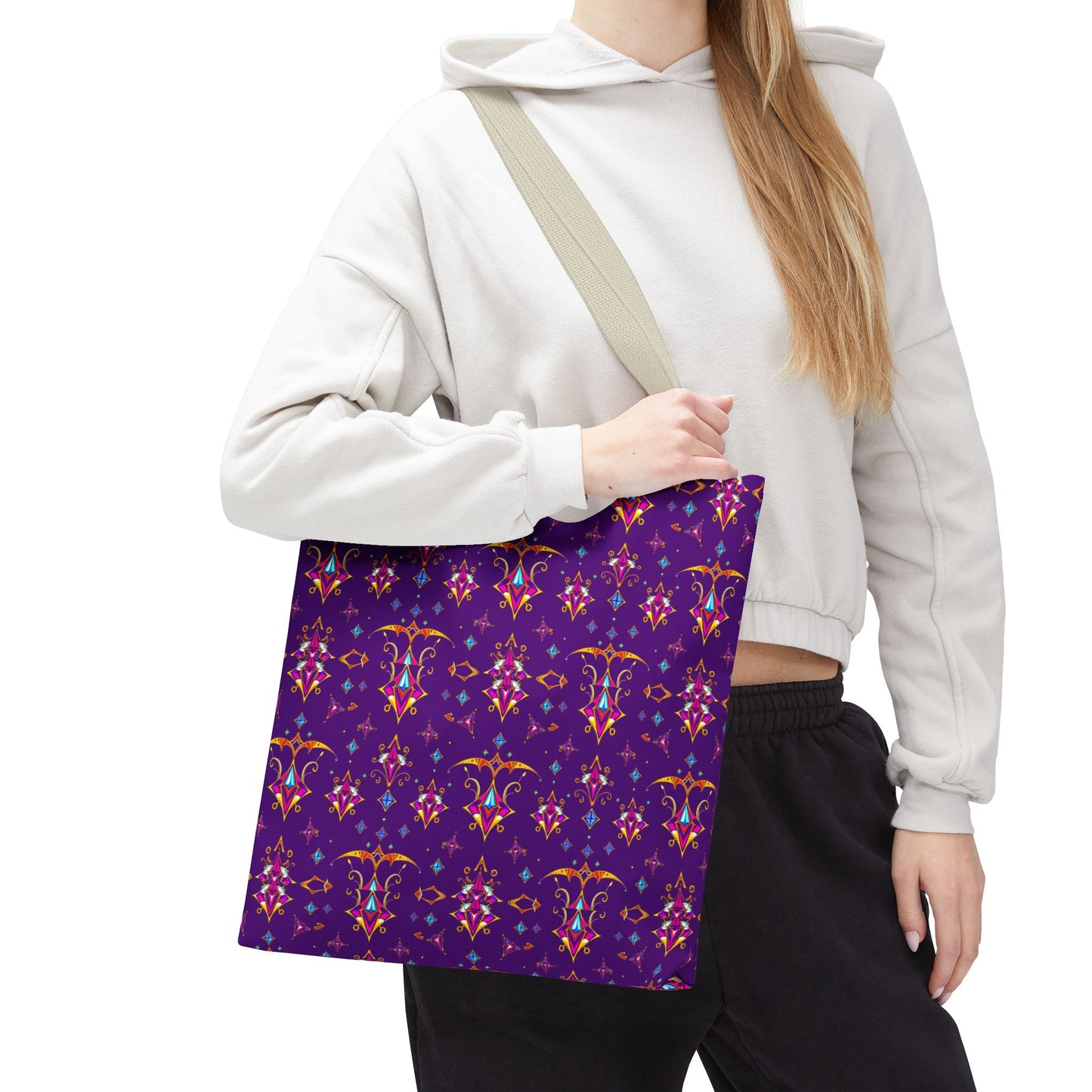 Tote Bag (AOP), Sagittarius, Zodiac, Jewel Pattern