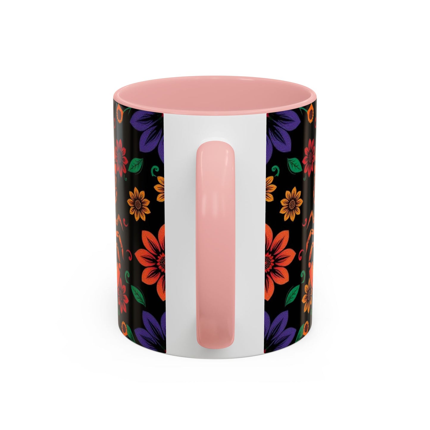 Accent Coffee Mug, Scorpio, Zodiac. Flower Pattern, (11, 15oz)