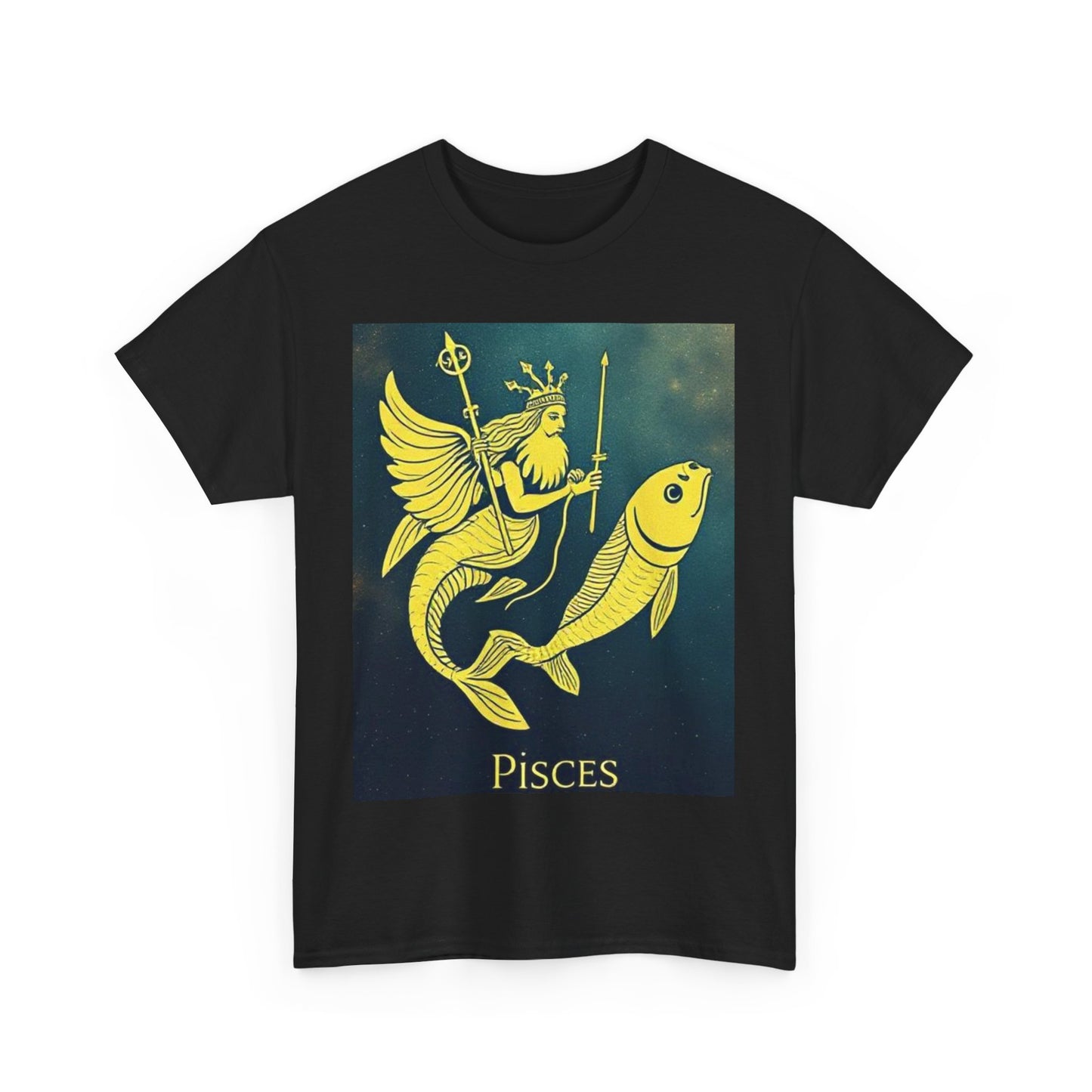 Unisex Heavy Cotton T-Shirt, Pisces Quuen v1, Zodiac Design