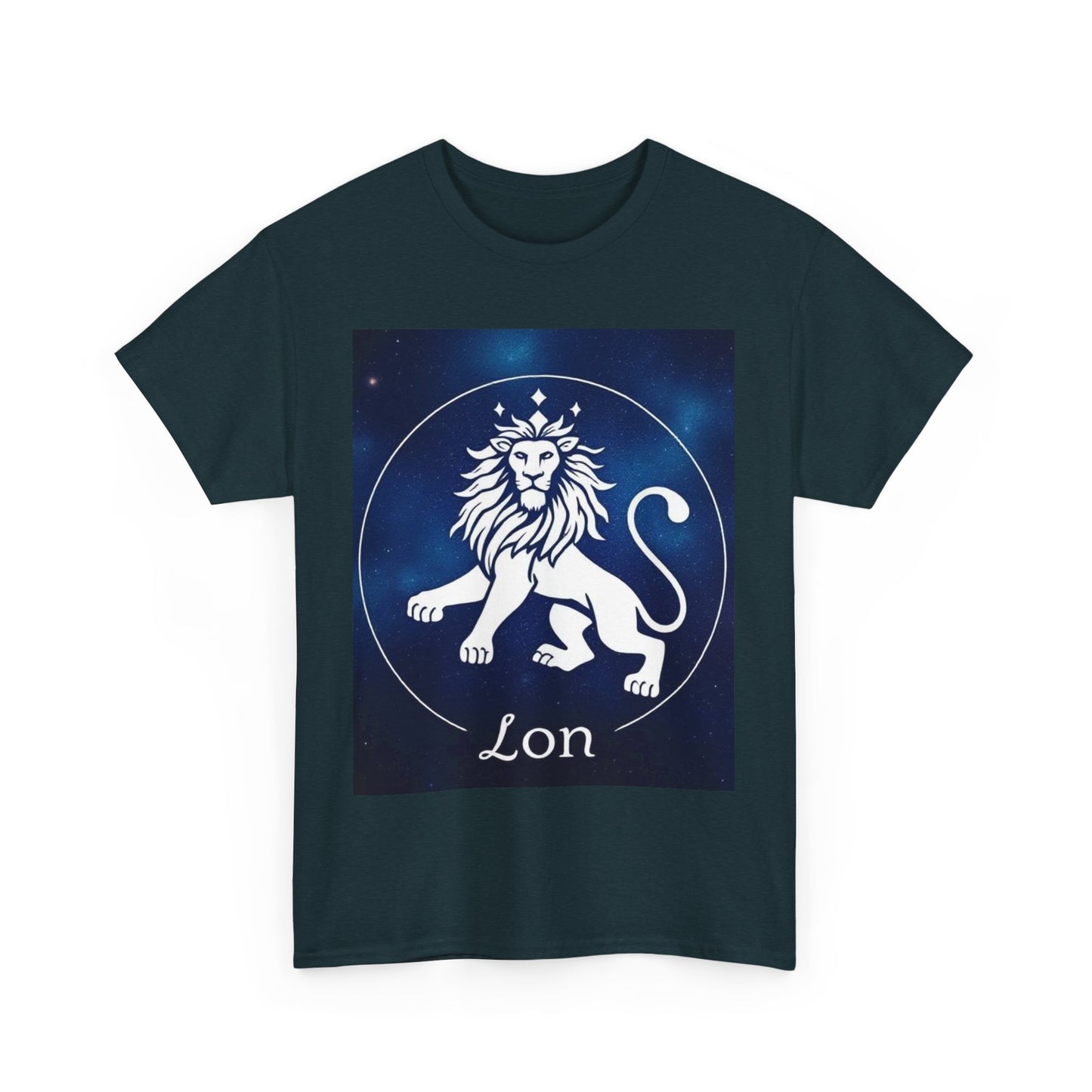 Unisex Heavy Cotton T-Shirt, Space Lion v1, Leo Zodiac Design
