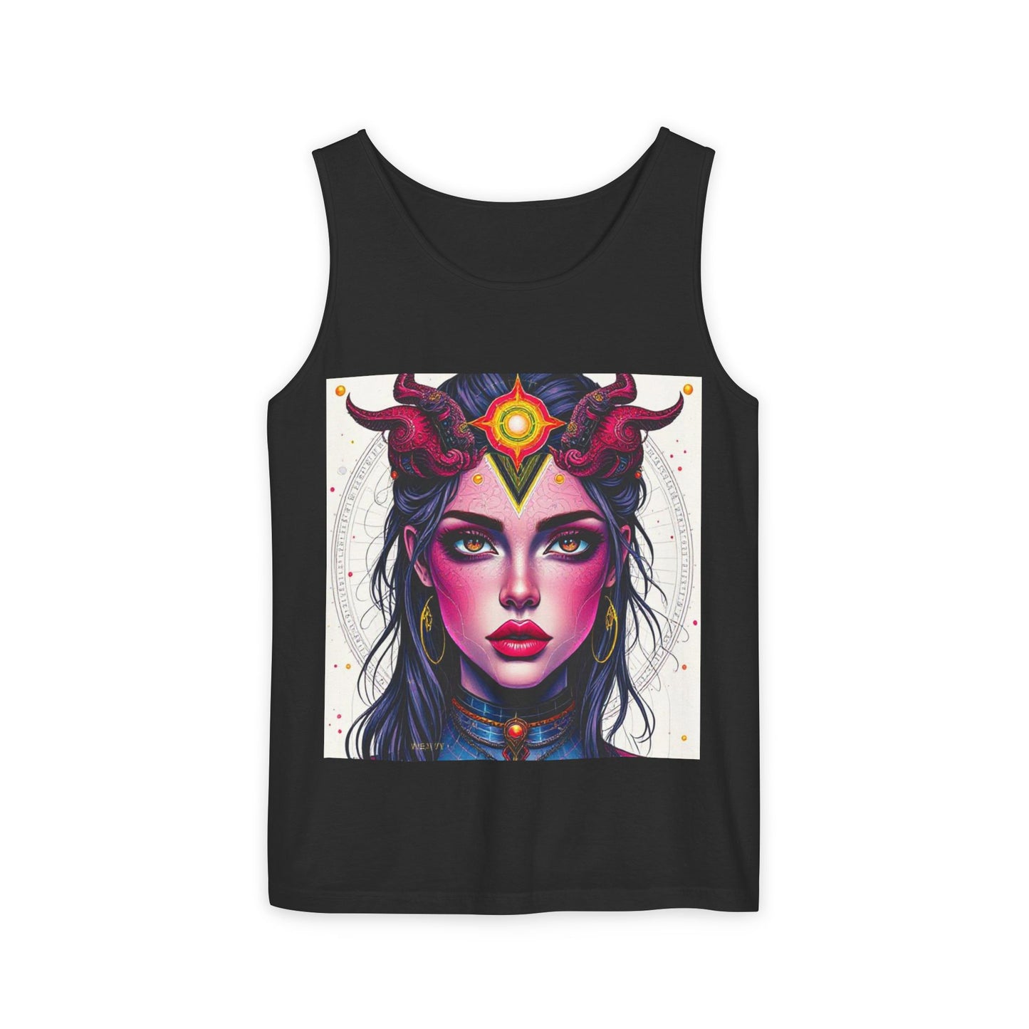 Unisex Garment-Dyed, Tank Top, Virgo Design, Pop Art, 100% US cotton