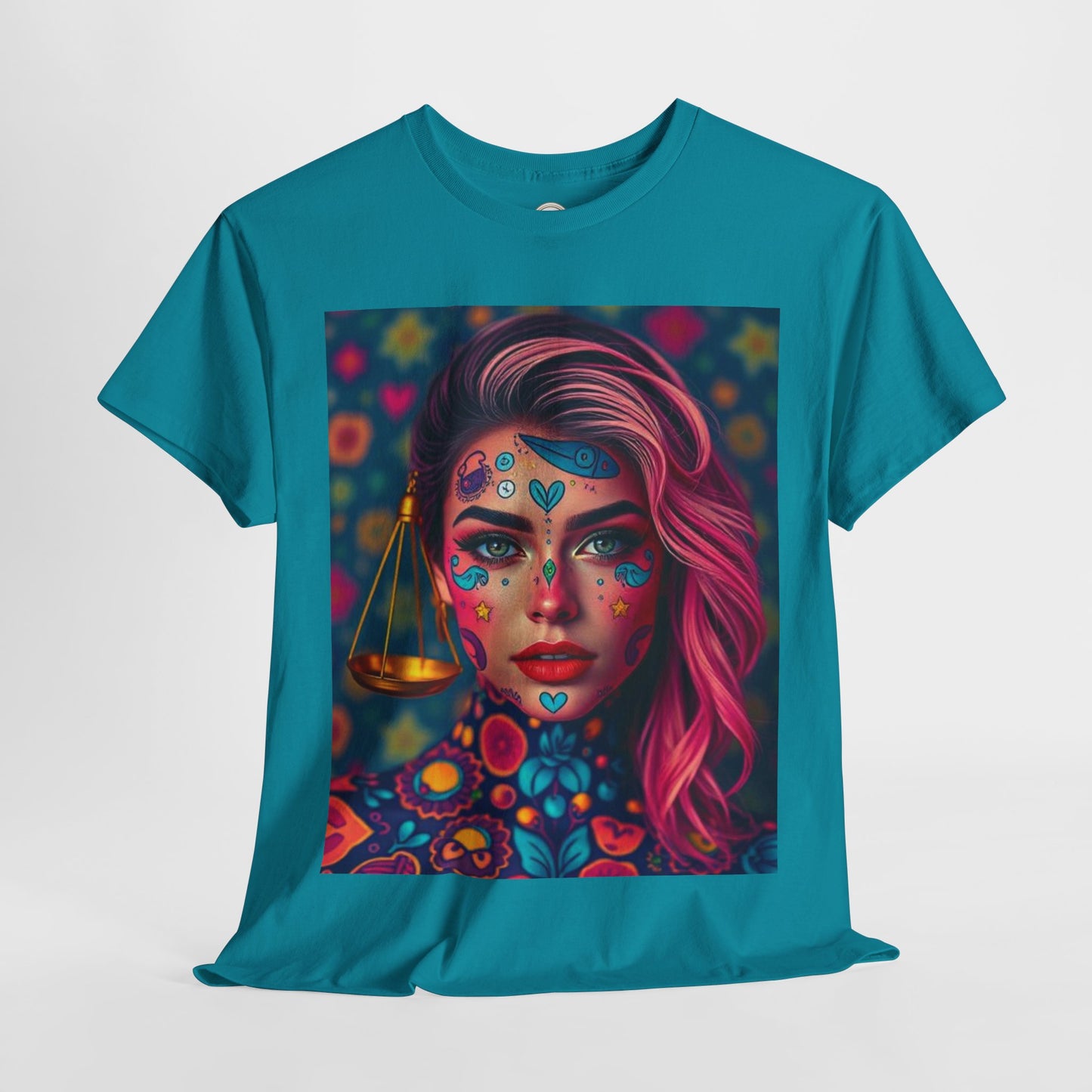 Unisex Heavy Cotton T-Shirt, Libra, Zodiac v2, Sexy Art