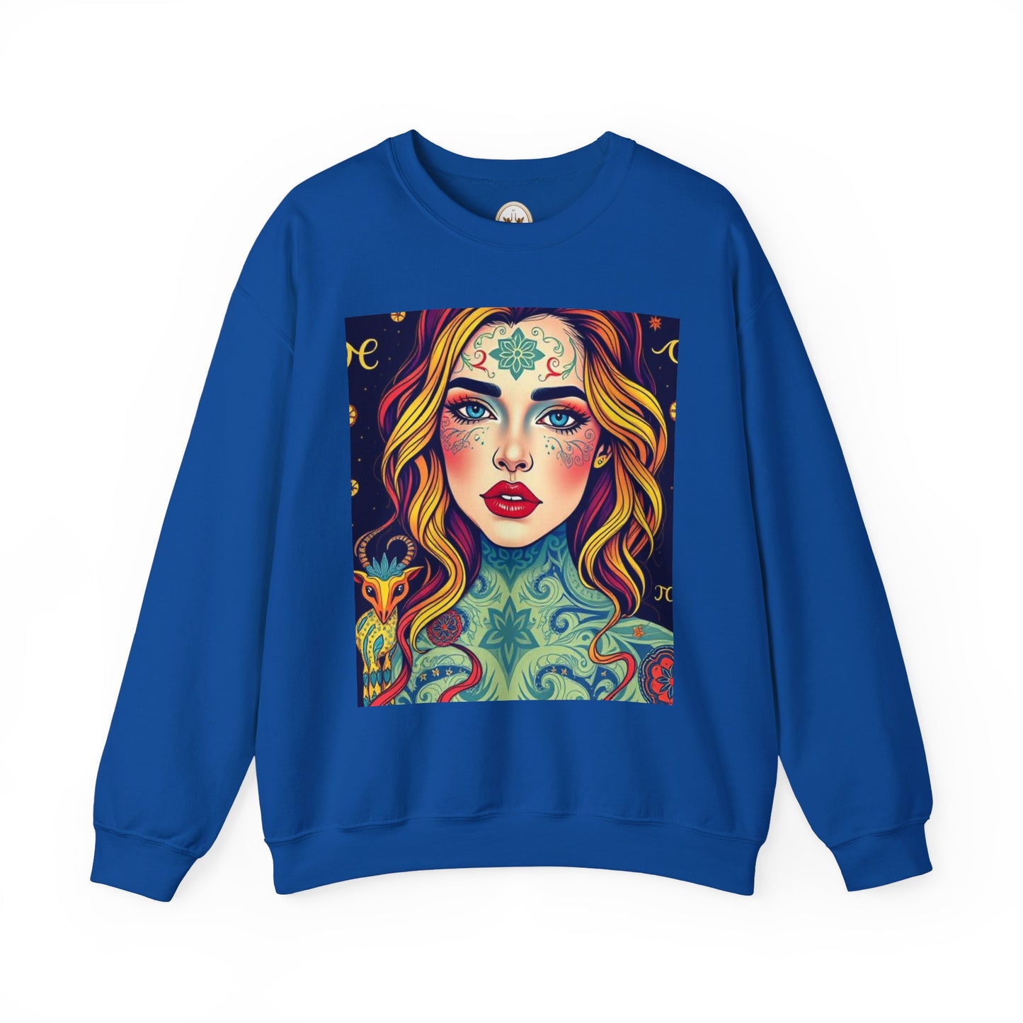 Unisex Heavy Blend™ Crewneck Sweatshirt, Aquarius, Zodiac, Sexy Pattern
