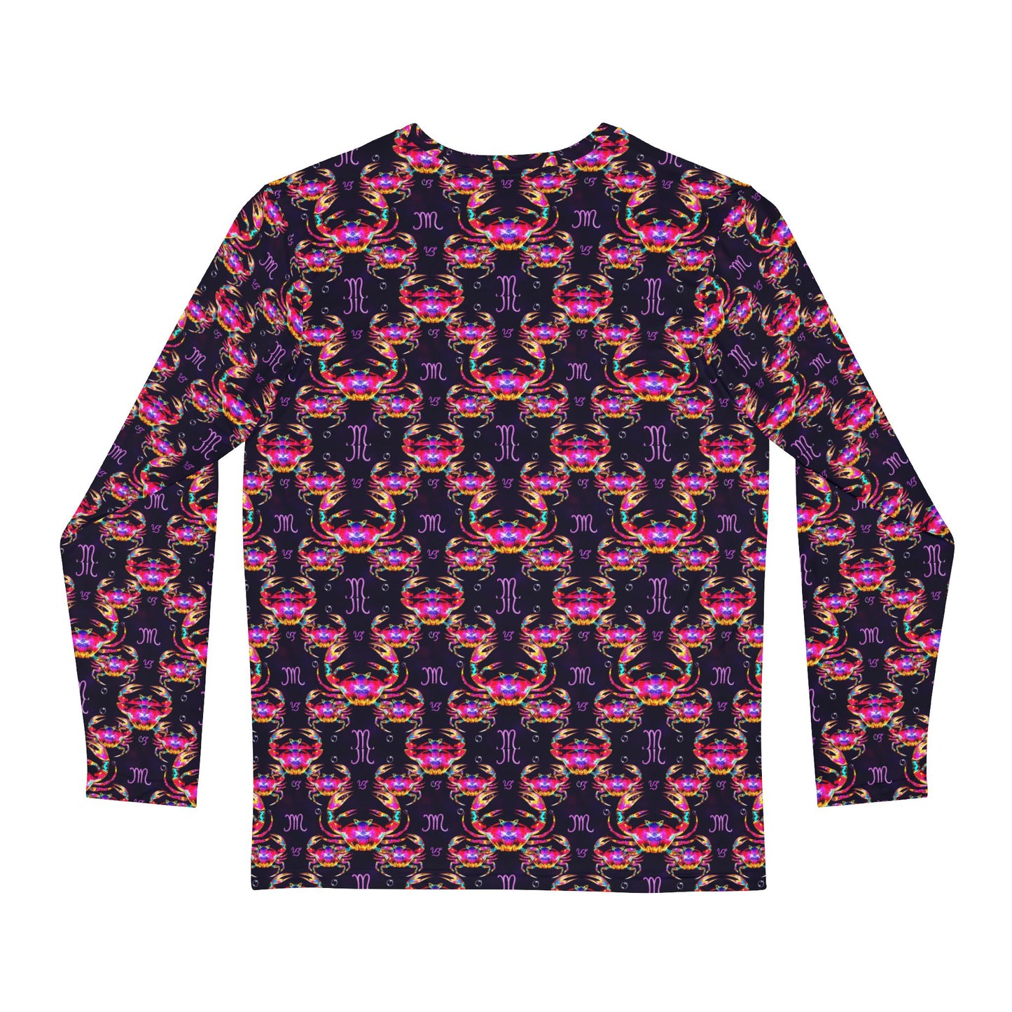Men's Long Sleeve Shirt, (AOP), Cancer, Zodiac v4, Pattern