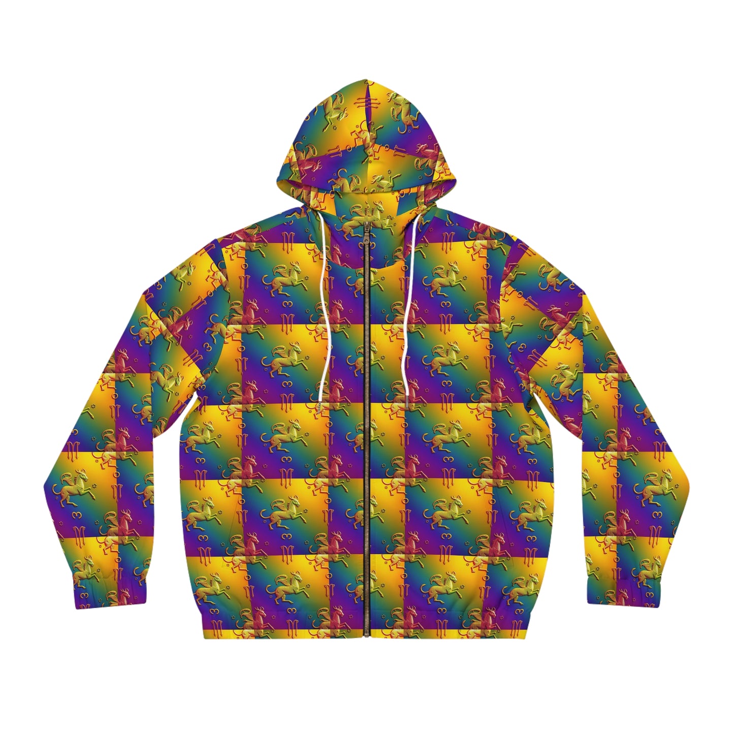 Full-Zip Hoodie (AOP), Virgo, Zodiac, Pattern