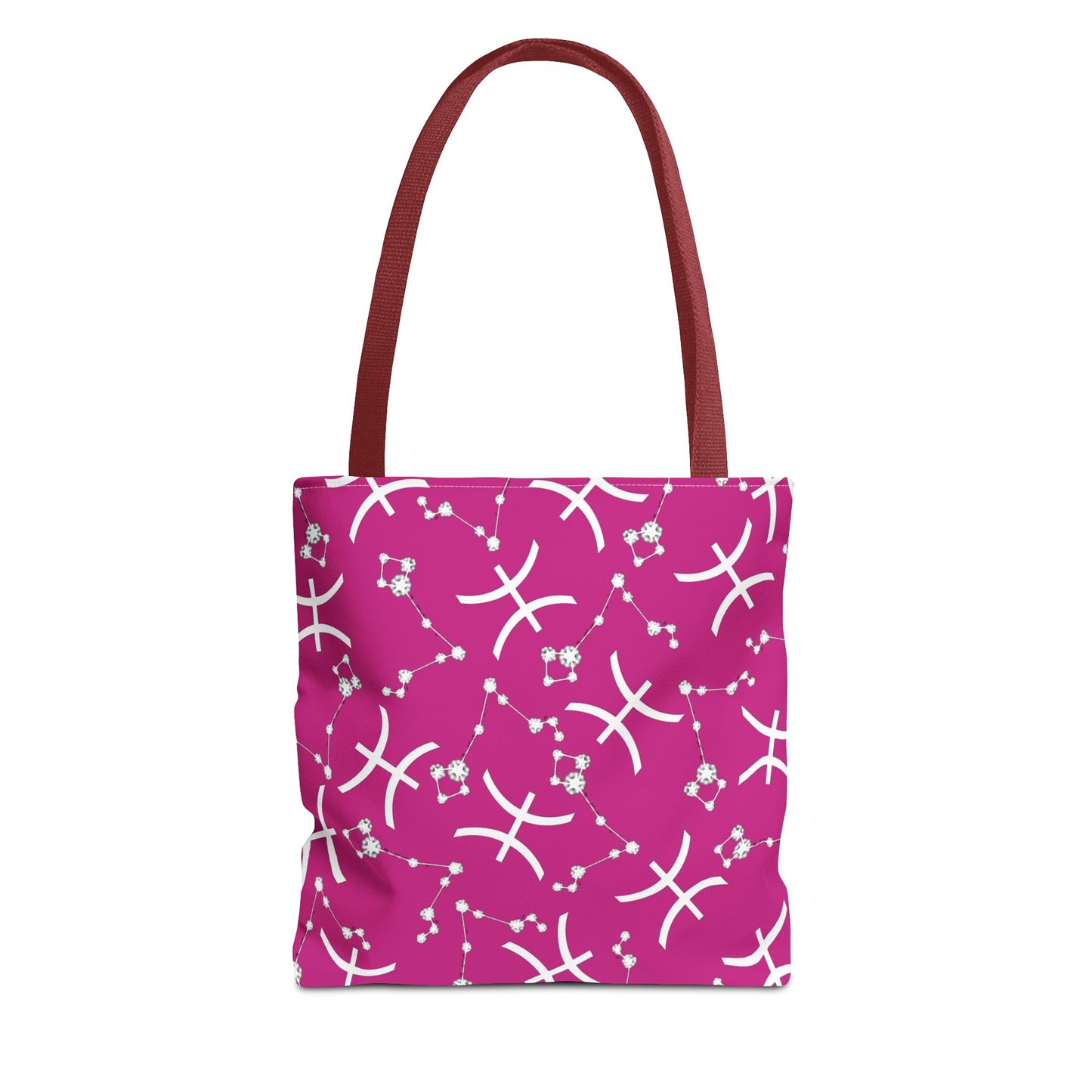 Tote Bag, Pisces Zodiac Sign, AOP, (Pink, White)