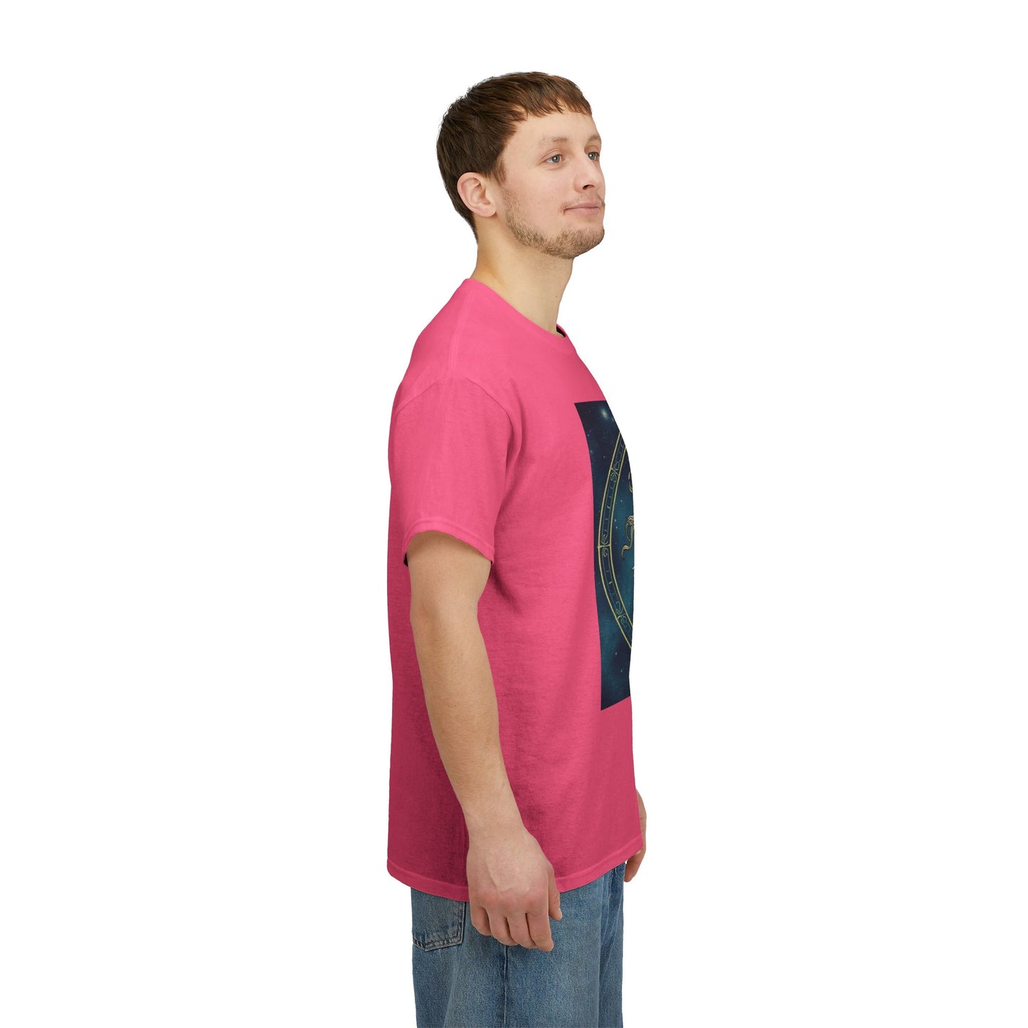 Unisex Heavy Cotton T-Shirt, Aquarius God 6v, Zodiac Design