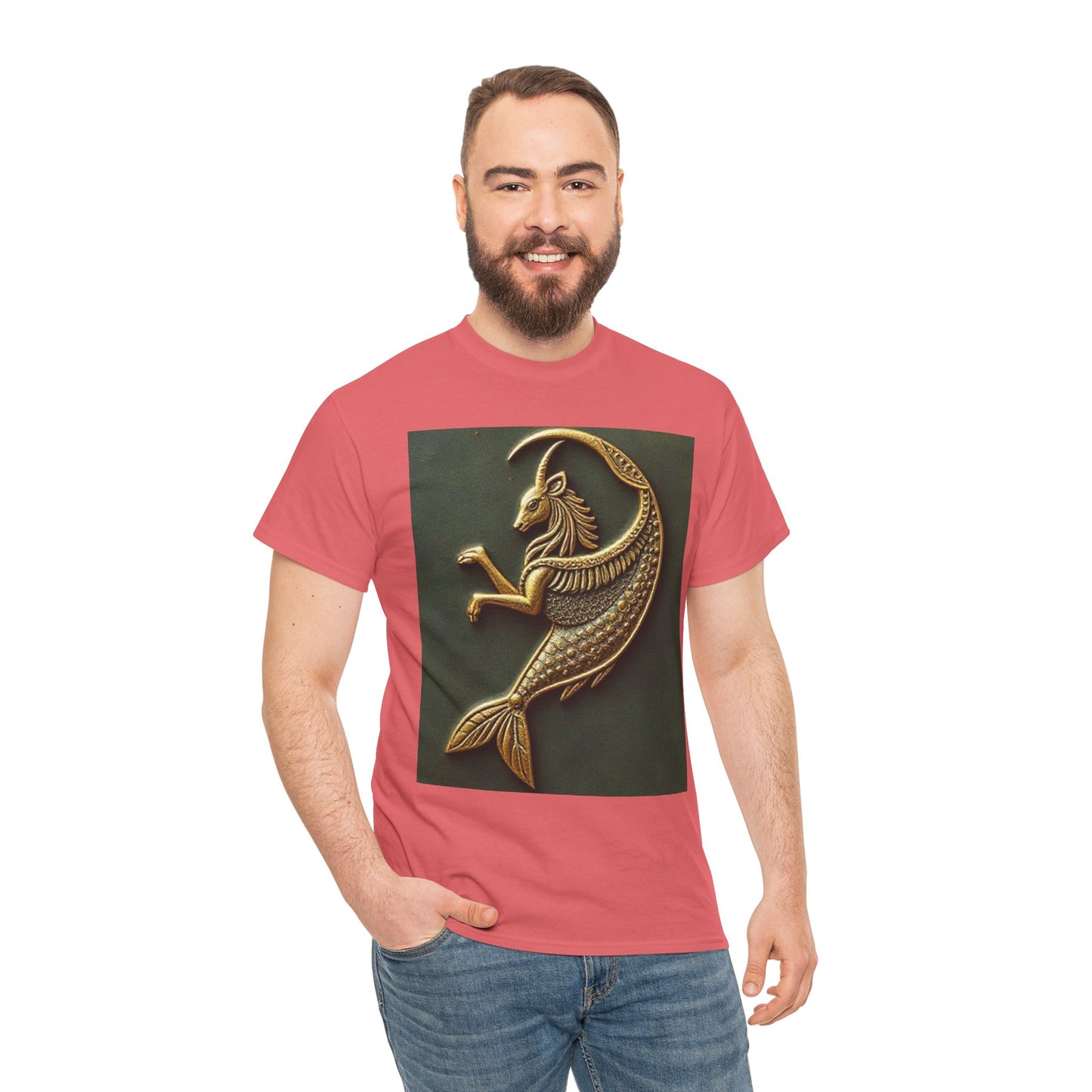 Unisex Heavy Cotton T-Shirt, Capricorn Animal. Symbol, Zodiac Design