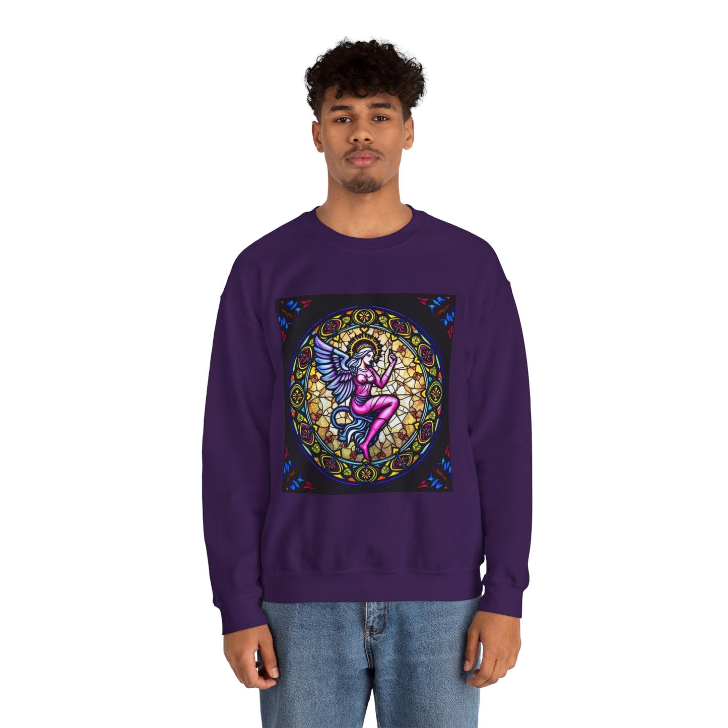 Unisex Heavy Blend™ Crewneck Sweatshirt, Glass 1, Virgo Zodiac Design